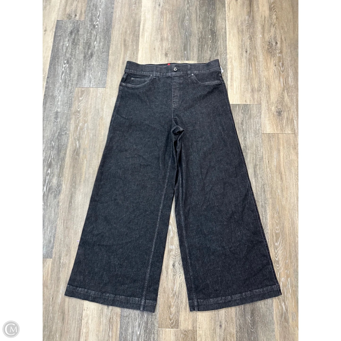 Jeans Wide Leg By Spanx In Black Denim, Size: 2x