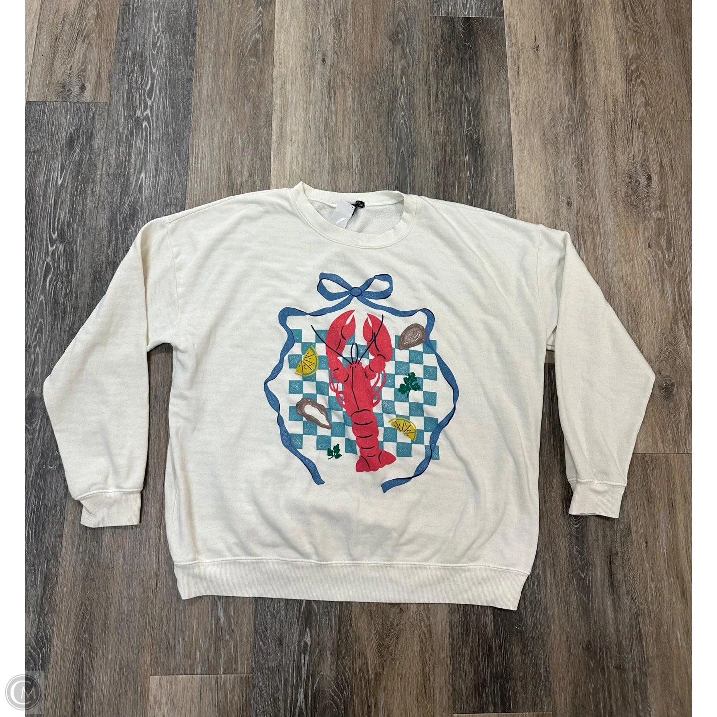 Sweatshirt Crewneck By Originality In Cream, Size: Xl