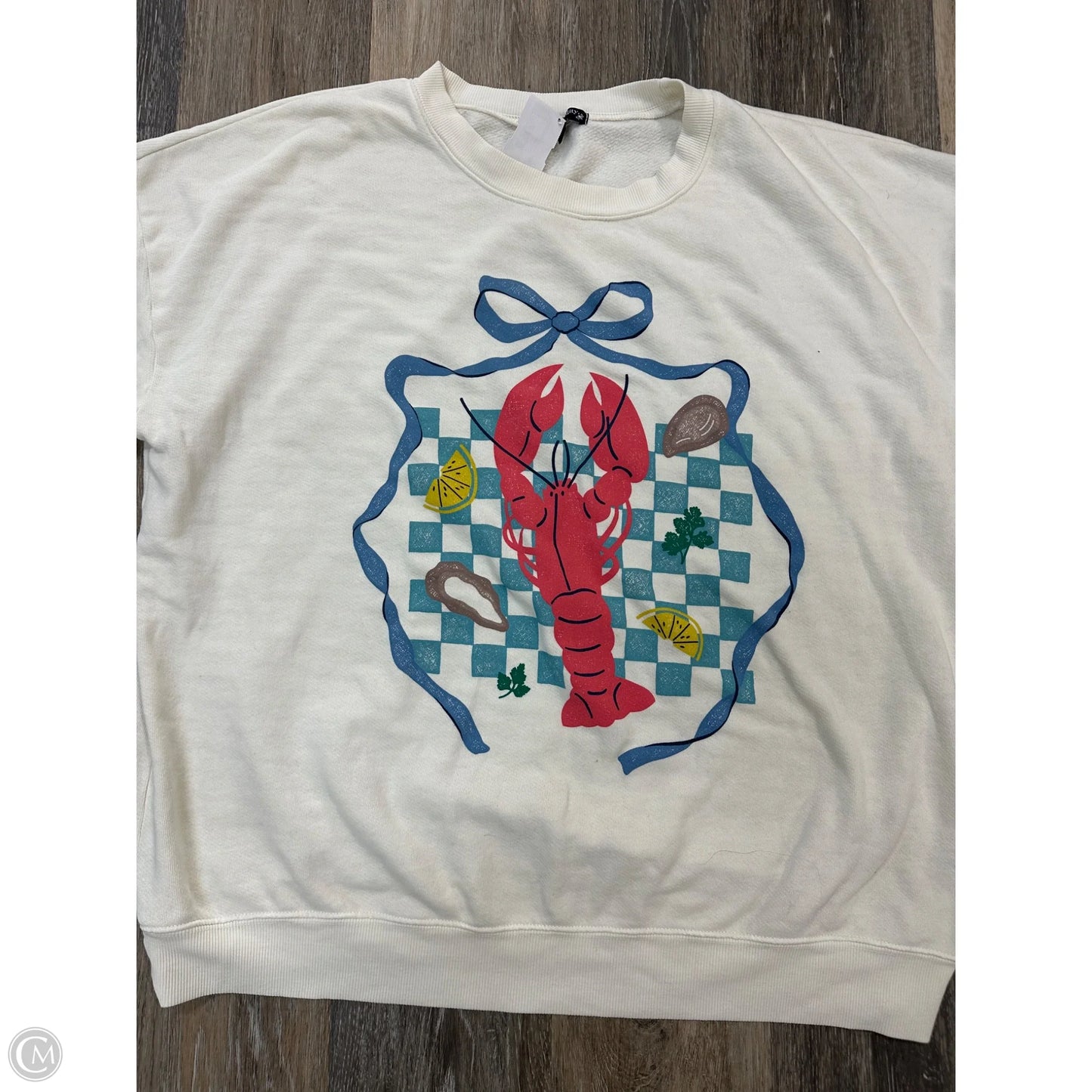 Sweatshirt Crewneck By Originality In Cream, Size: Xl