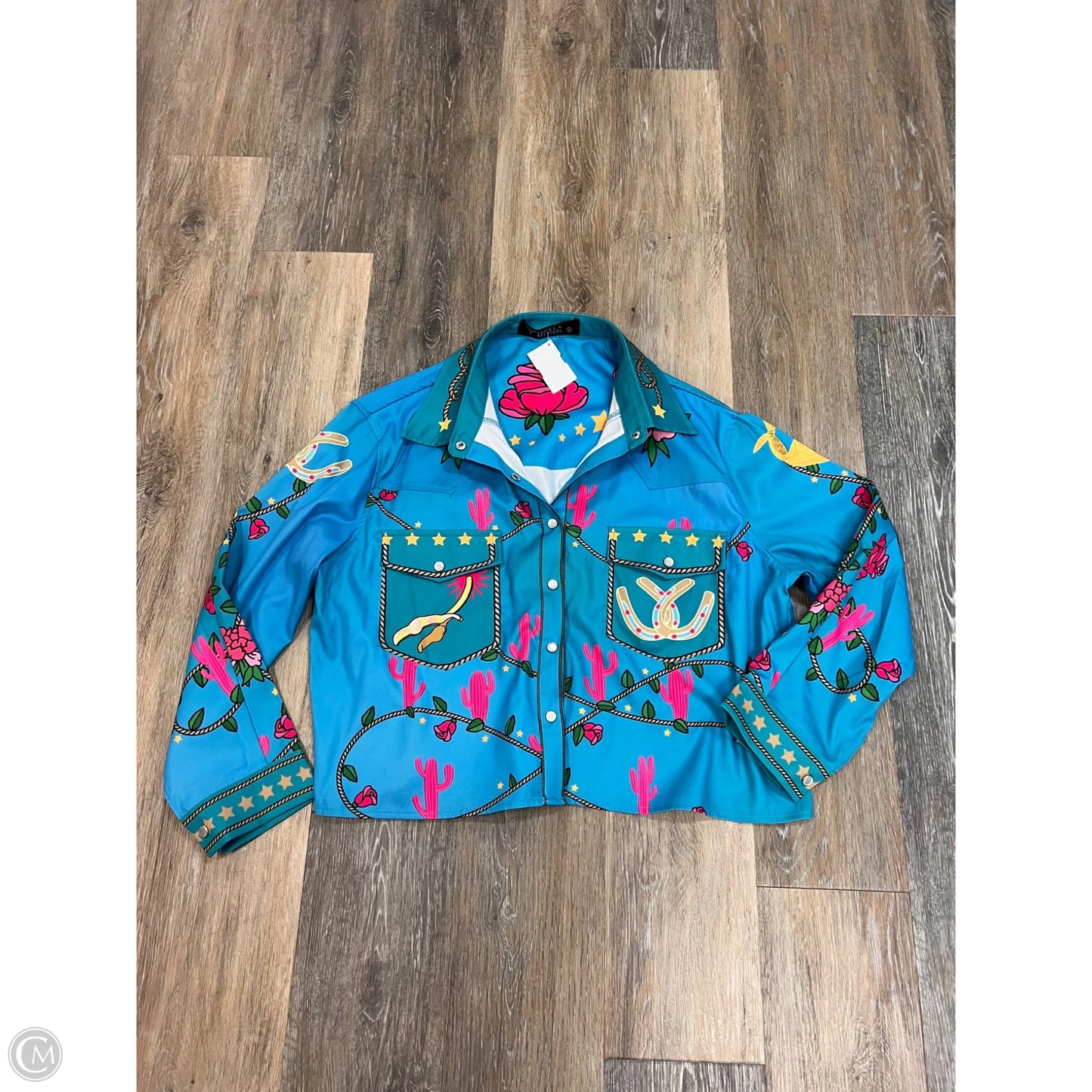 Blouse Long Sleeve By Lucky and Blessed In Multi-colored, Size: M