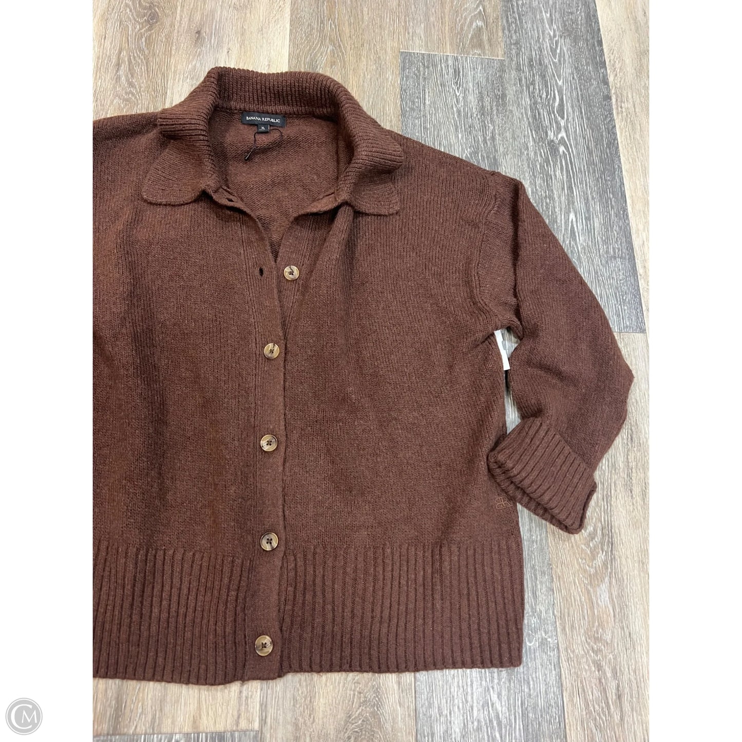 Sweater Cardigan By Banana Republic In Brown, Size: Xl