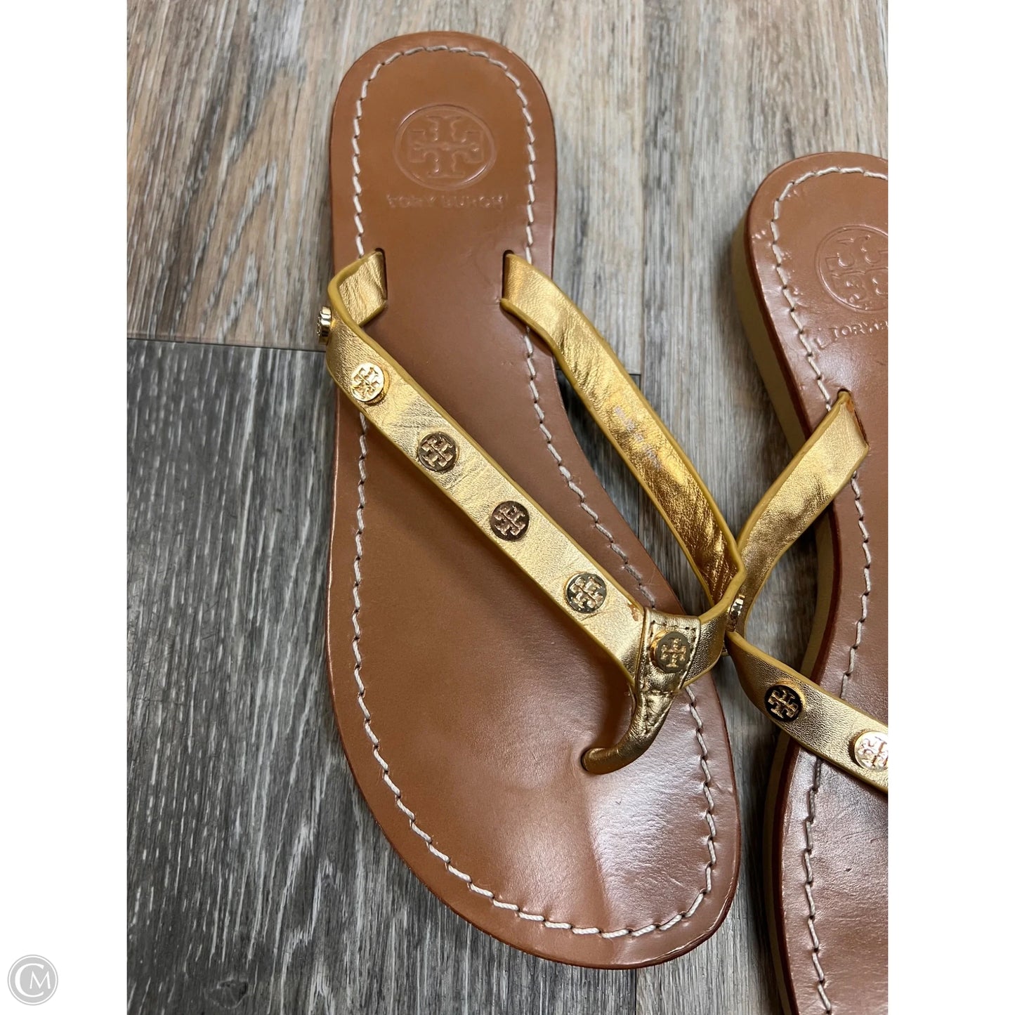 Sandals Designer By Tory Burch In Gold, Size: 8