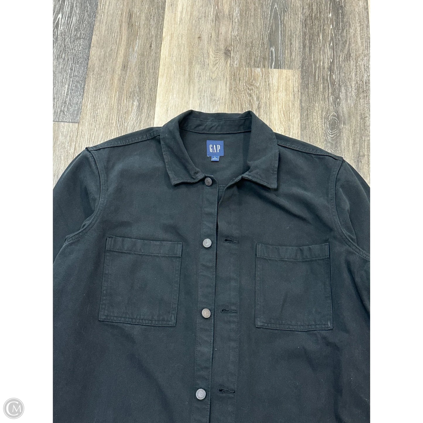 Jacket Denim By Gap In Black Denim, Size: L