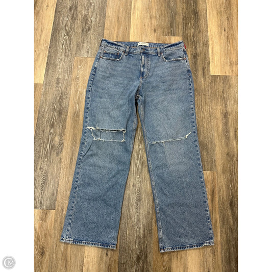 Jeans Straight By Abercrombie And Fitch In Blue Denim, Size: 14