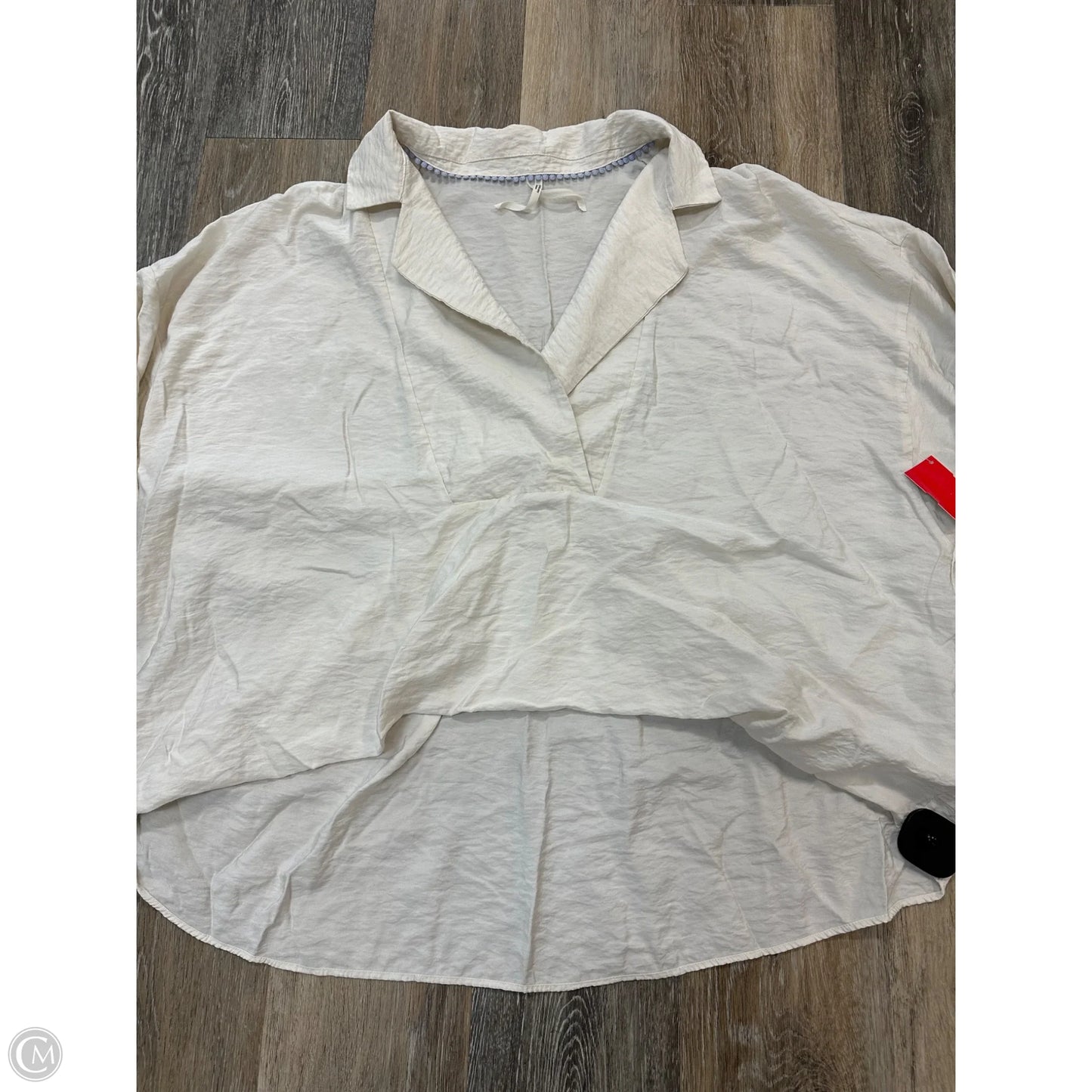 Blouse Long Sleeve By Anthropologie In Cream, Size: L