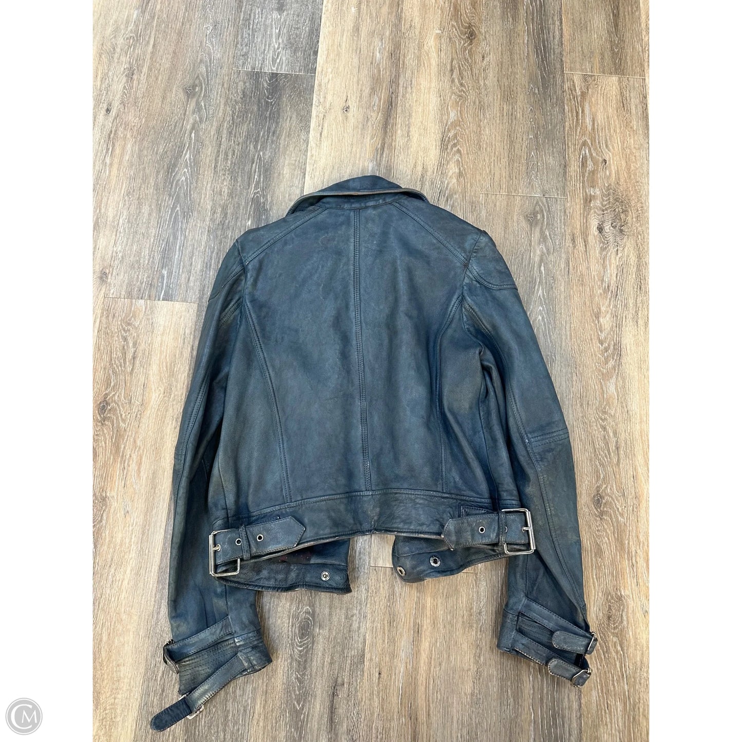 Jacket Leather By Free People In Blue, Size: M