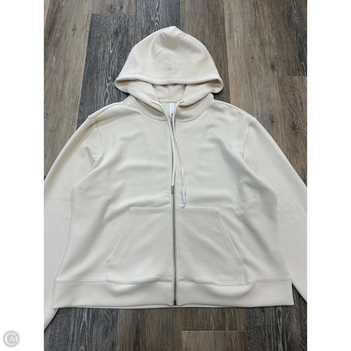 -Athletic Sweatshirt Hoodie By 7 Diamonds In Cream, Size: L