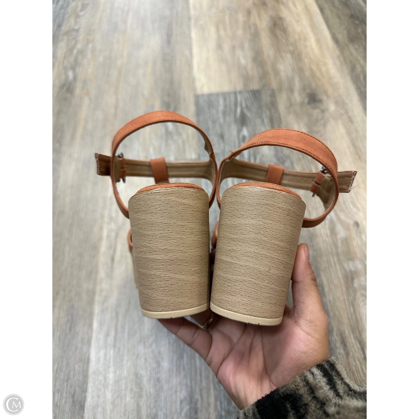 Sandals Heels Block By Bullboxer In Orange, Size: 9