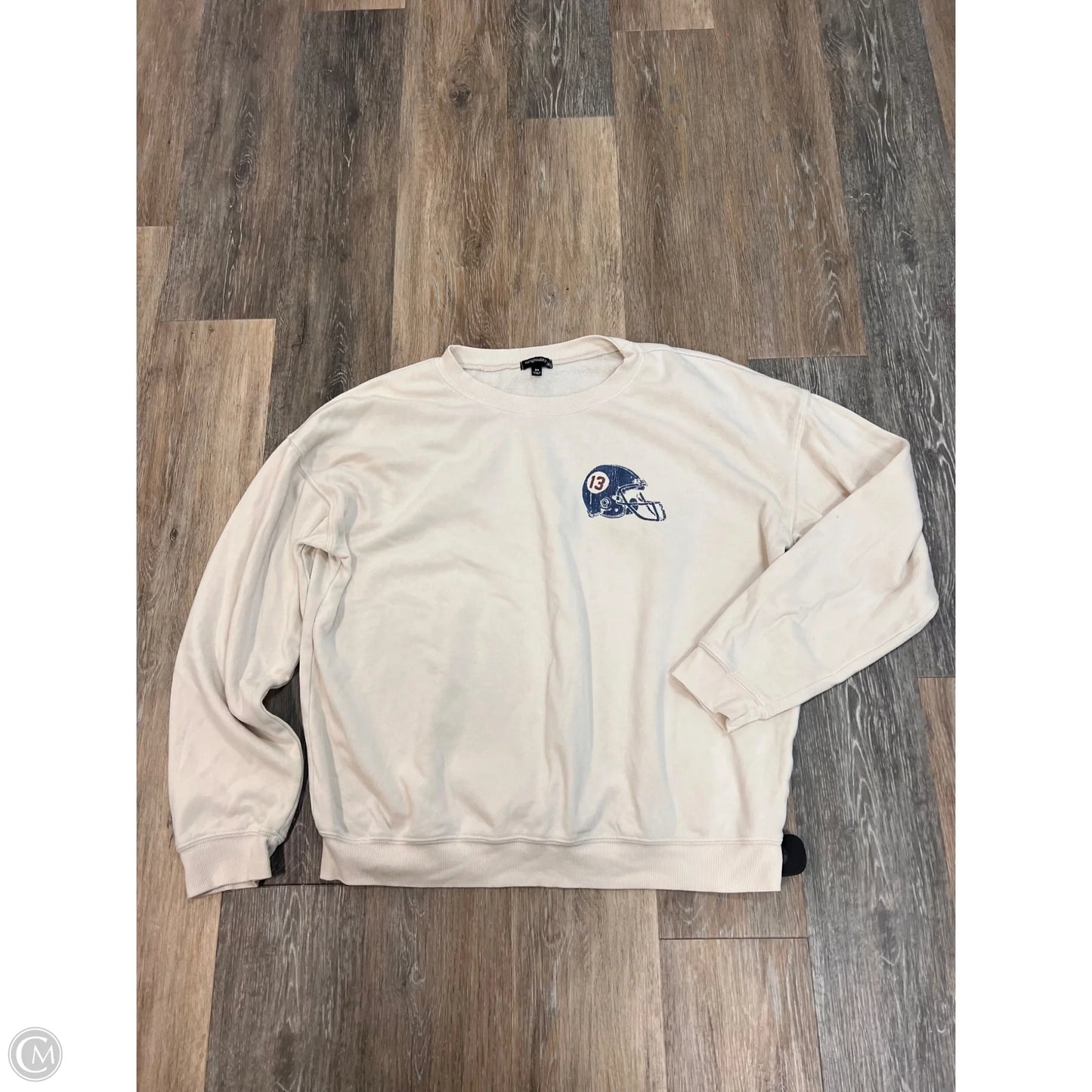 Sweatshirt Crewneck By Originality In Cream, Size: M