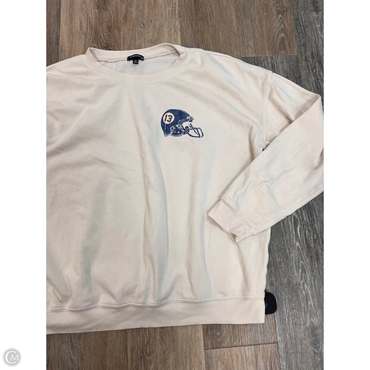 Sweatshirt Crewneck By Originality In Cream, Size: M
