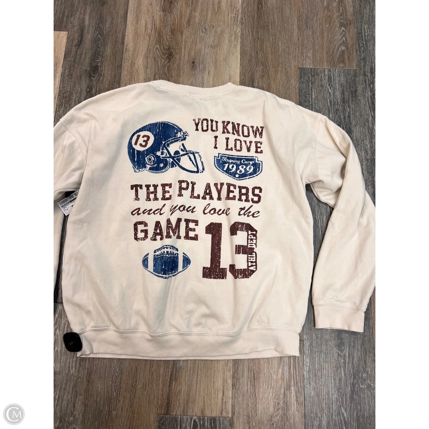 Sweatshirt Crewneck By Originality In Cream, Size: M