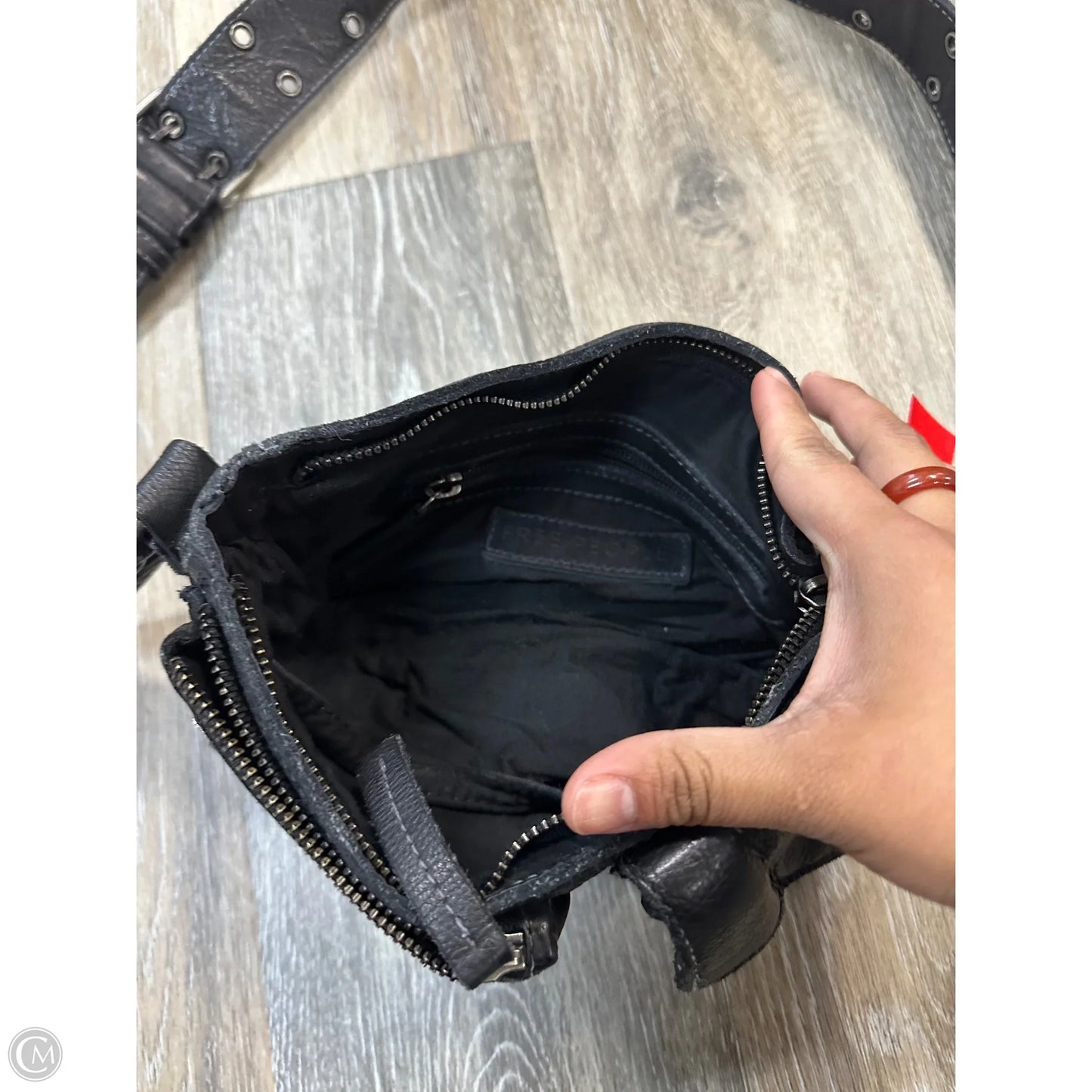 Crossbody Leather By Free People, Size: Medium