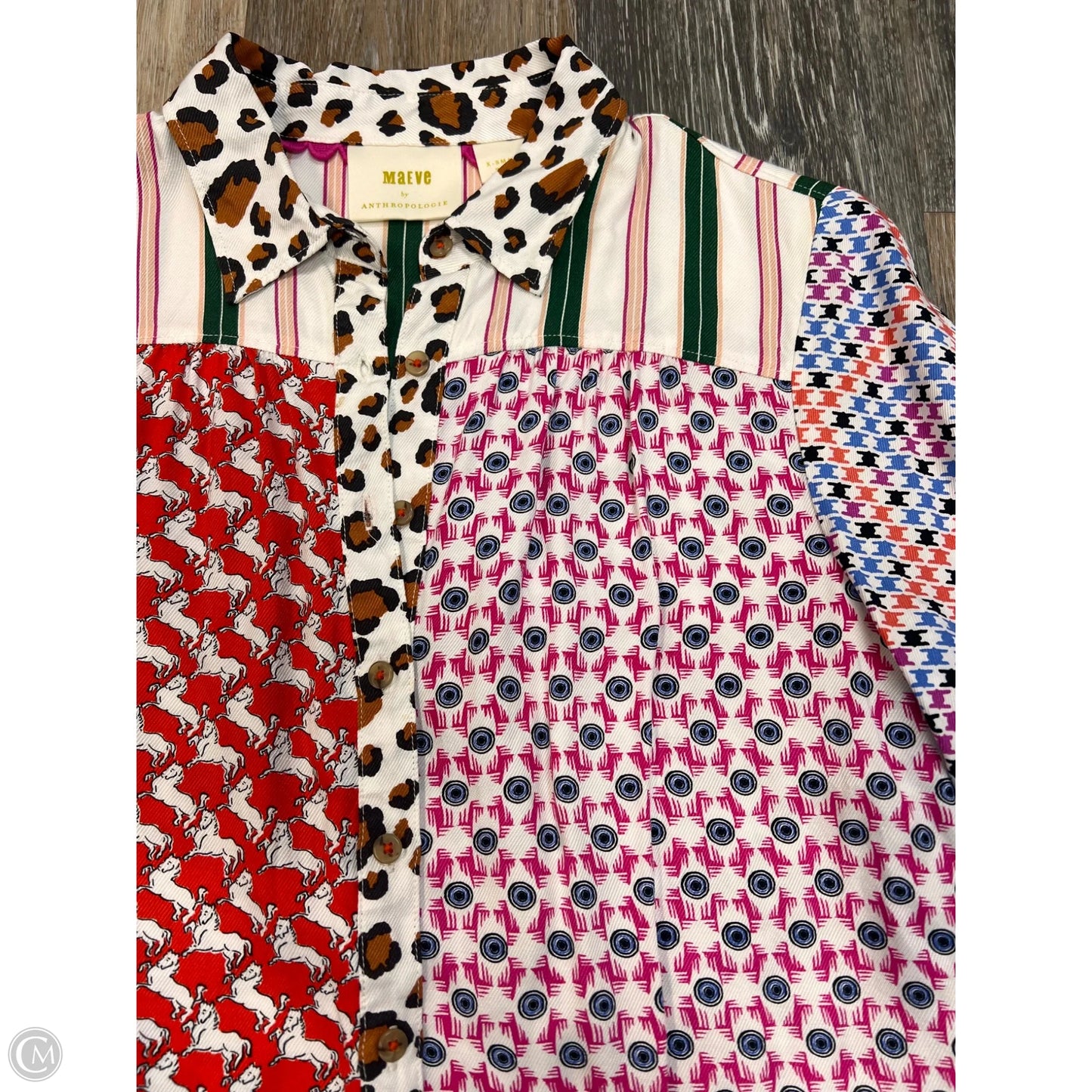 Blouse Long Sleeve By Maeve In Multi-colored, Size: Xs