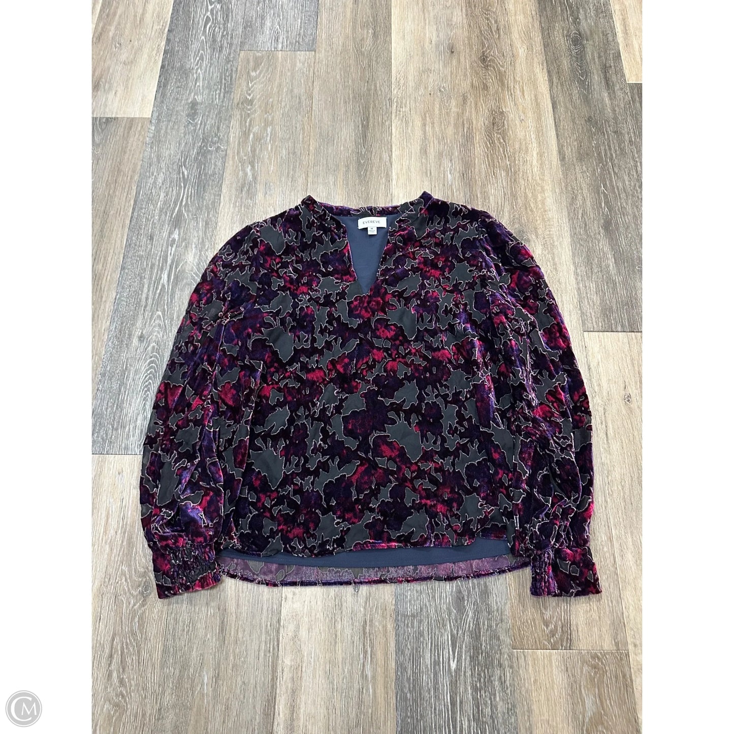 Blouse Long Sleeve By Evereve In Multi-colored, Size: M