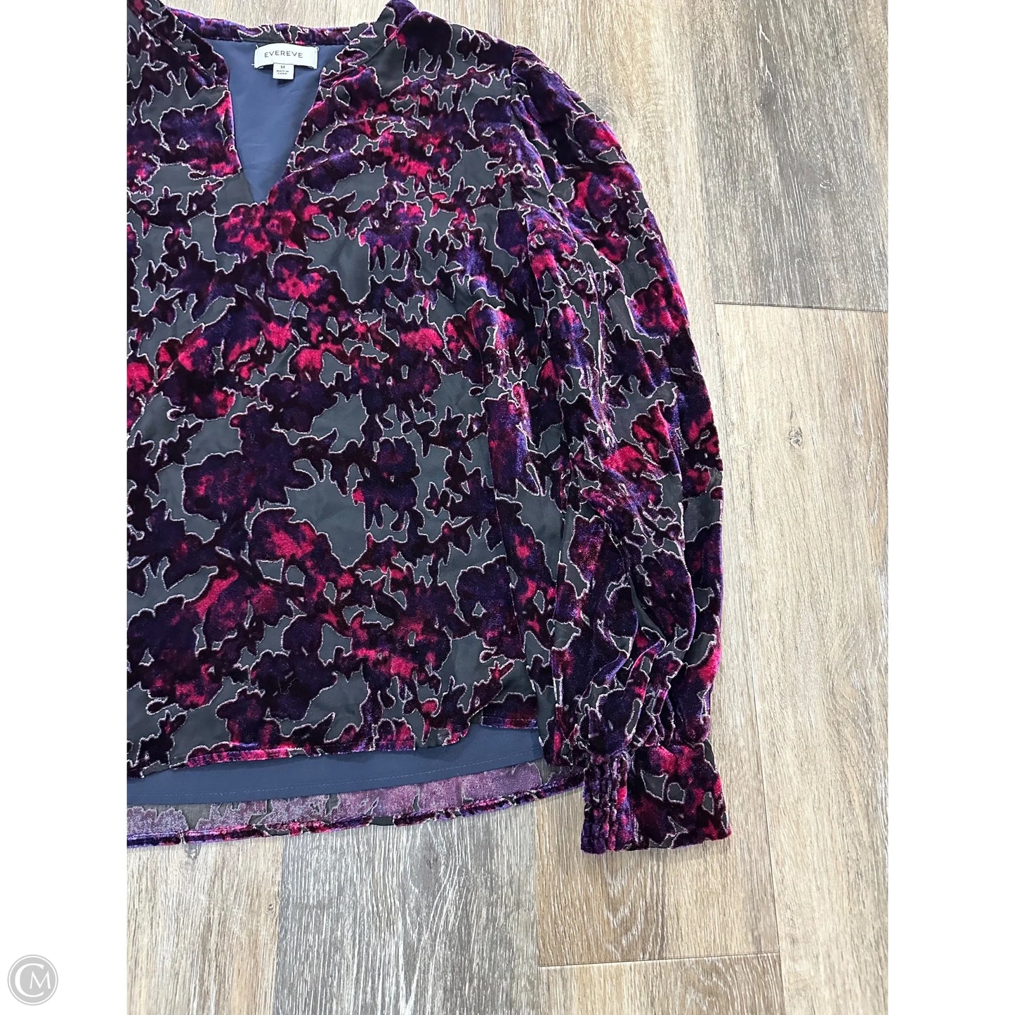 Blouse Long Sleeve By Evereve In Multi-colored, Size: M