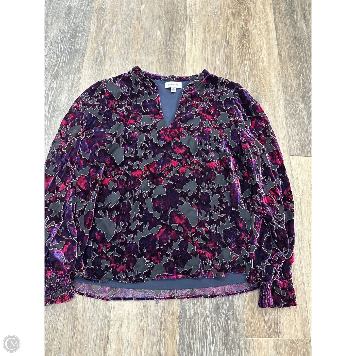 Blouse Long Sleeve By Evereve In Multi-colored, Size: M