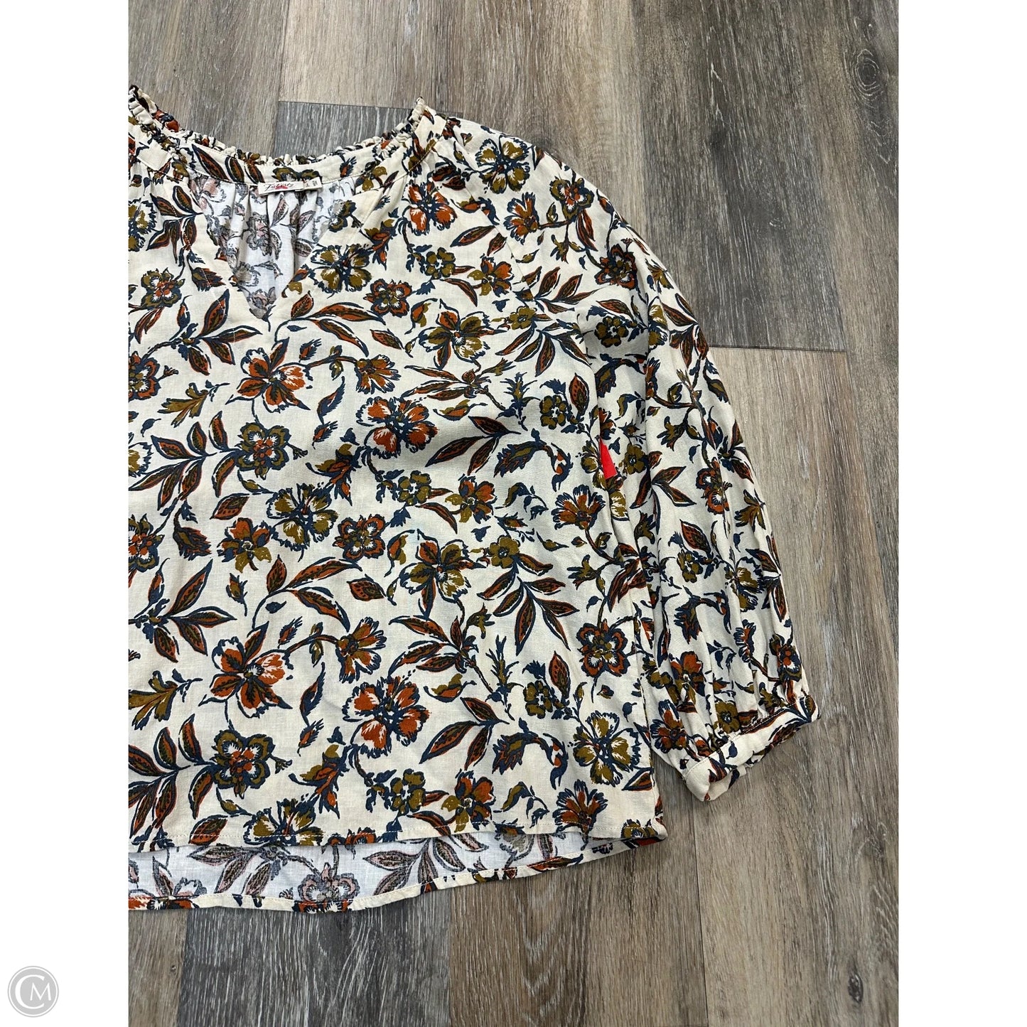 Blouse Long Sleeve By Faherty In Multi-colored, Size: S