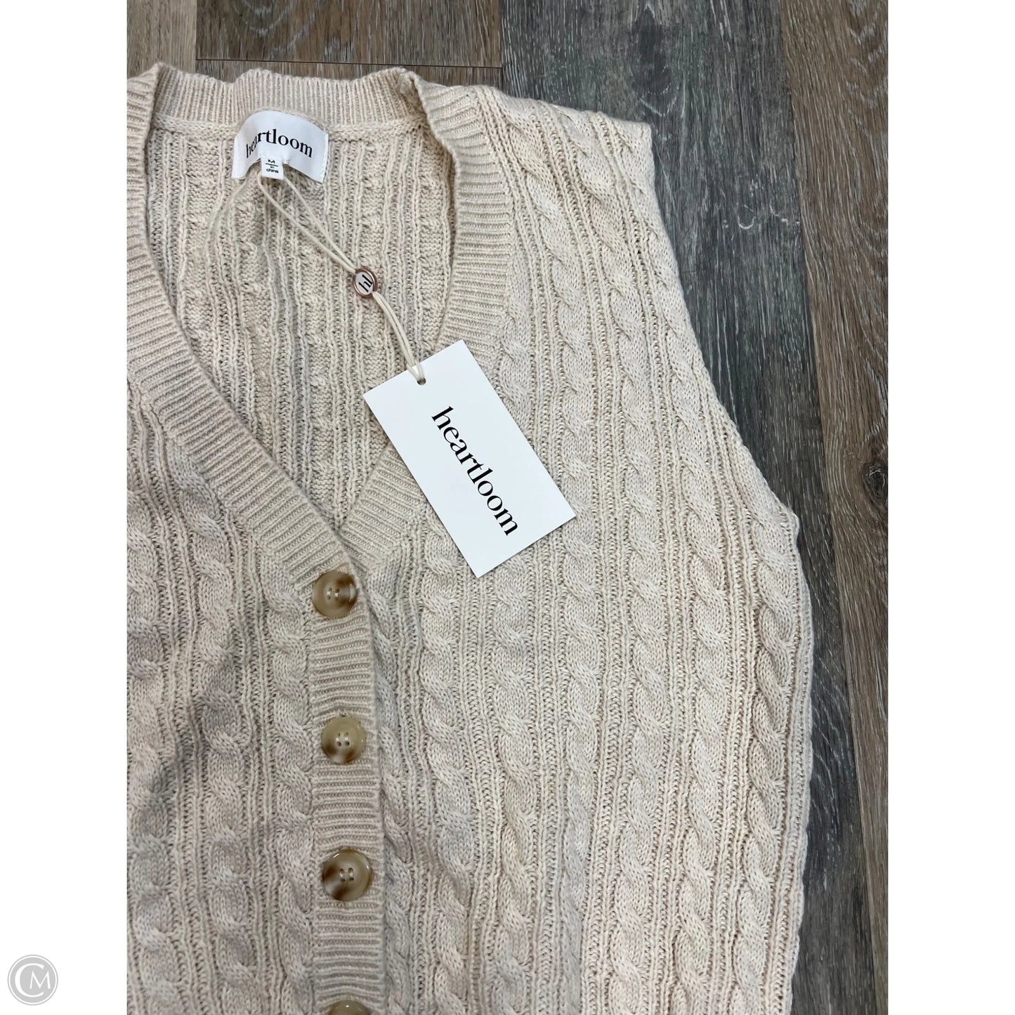 Vest Sweater By Heartloom In Cream, Size: M