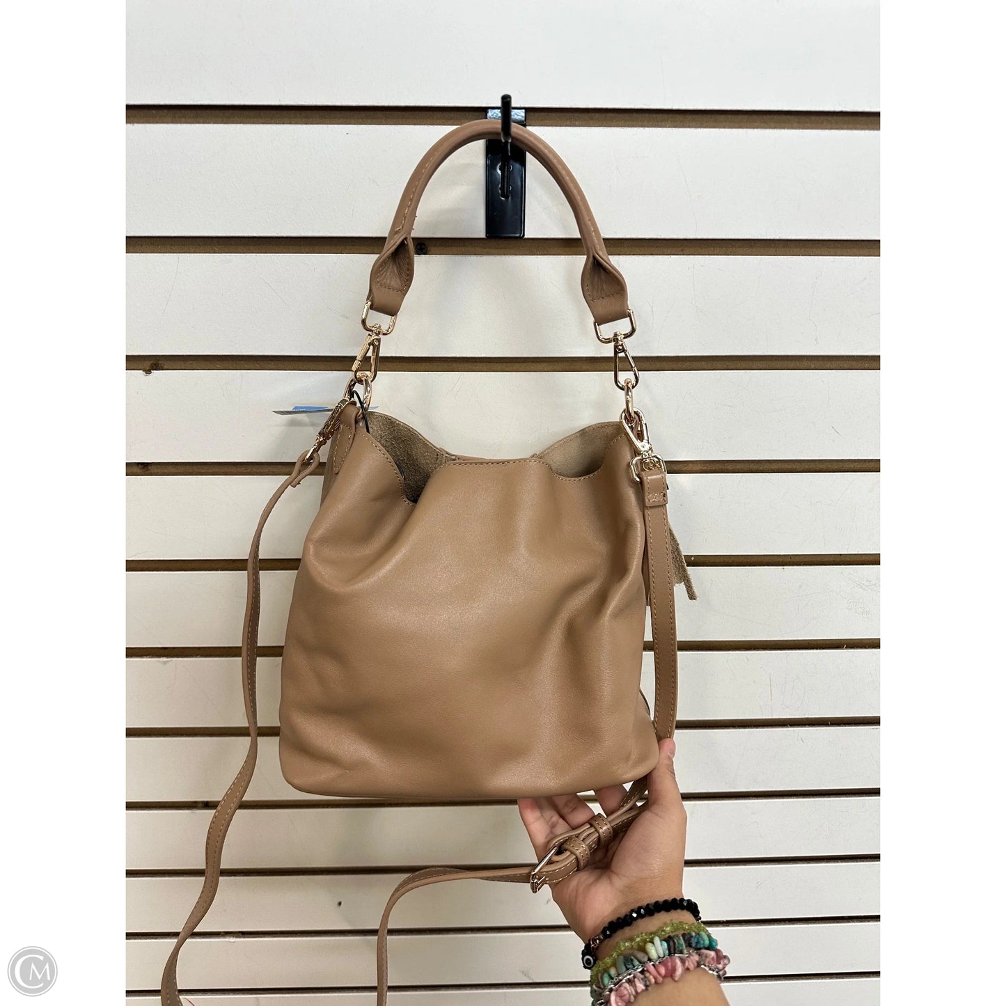 Crossbody Leather By Pom Pom London, Size: Medium