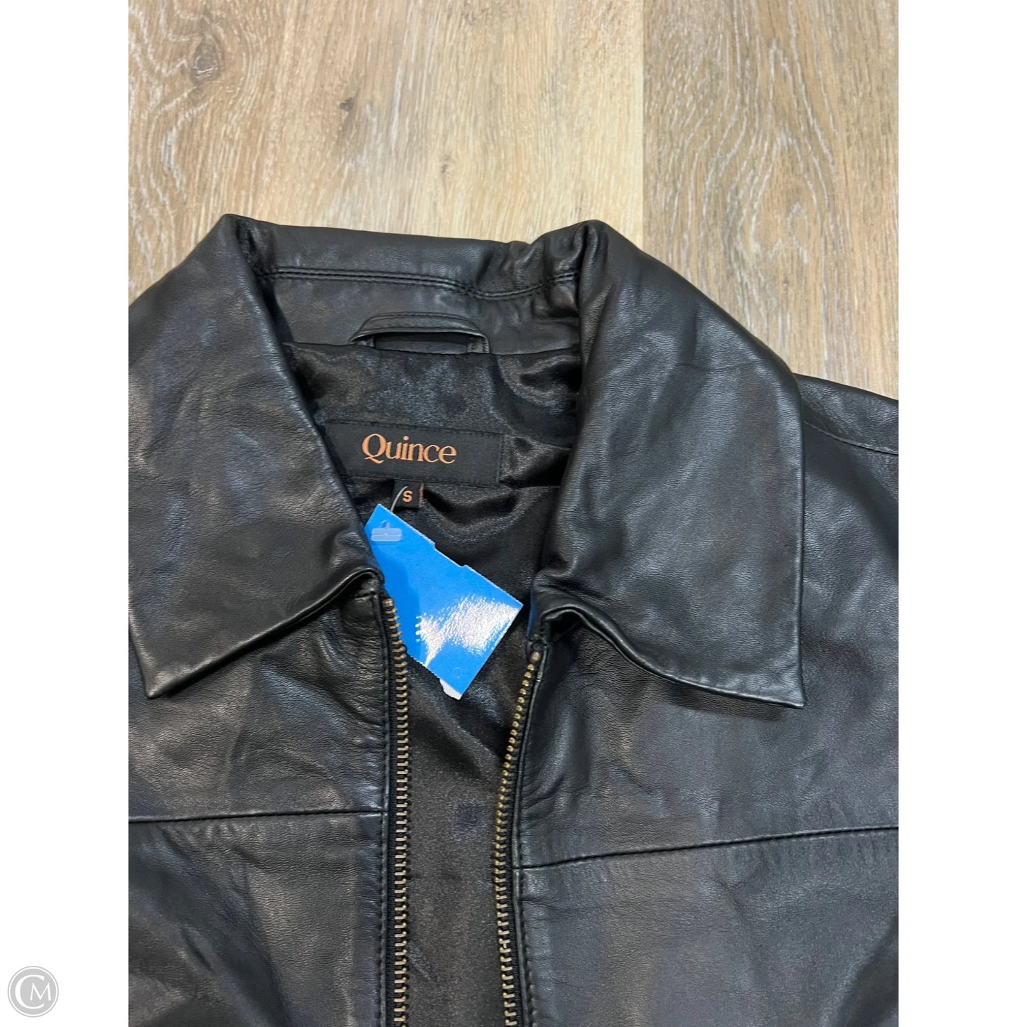 Jacket Leather By Quince In Black, Size: S