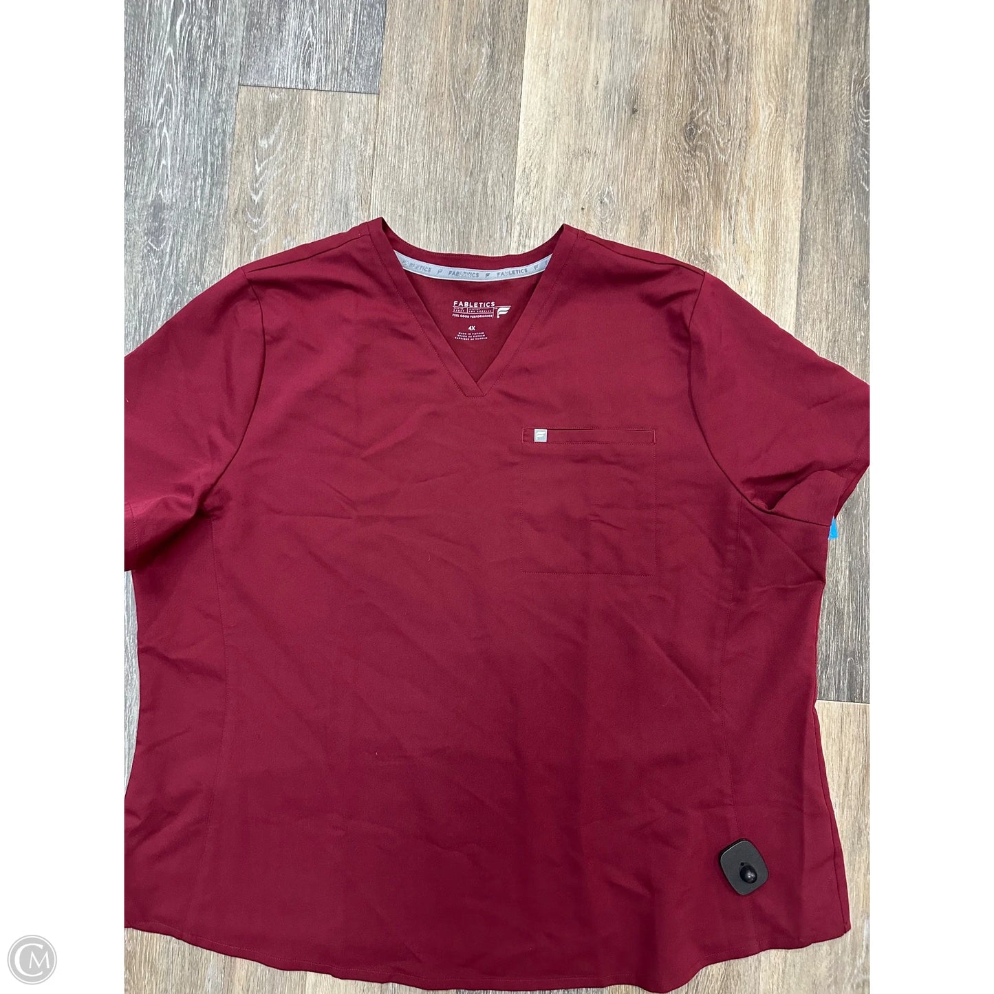 Athletic Top Short Sleeve By Fabletics In Maroon, Size: 4x