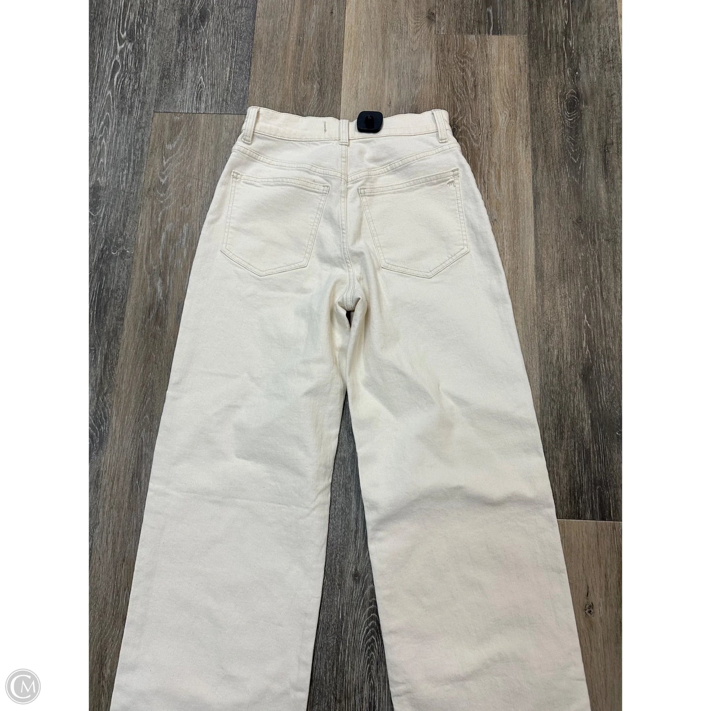 Jeans Wide Leg By Madewell In Cream Denim, Size: 1/25