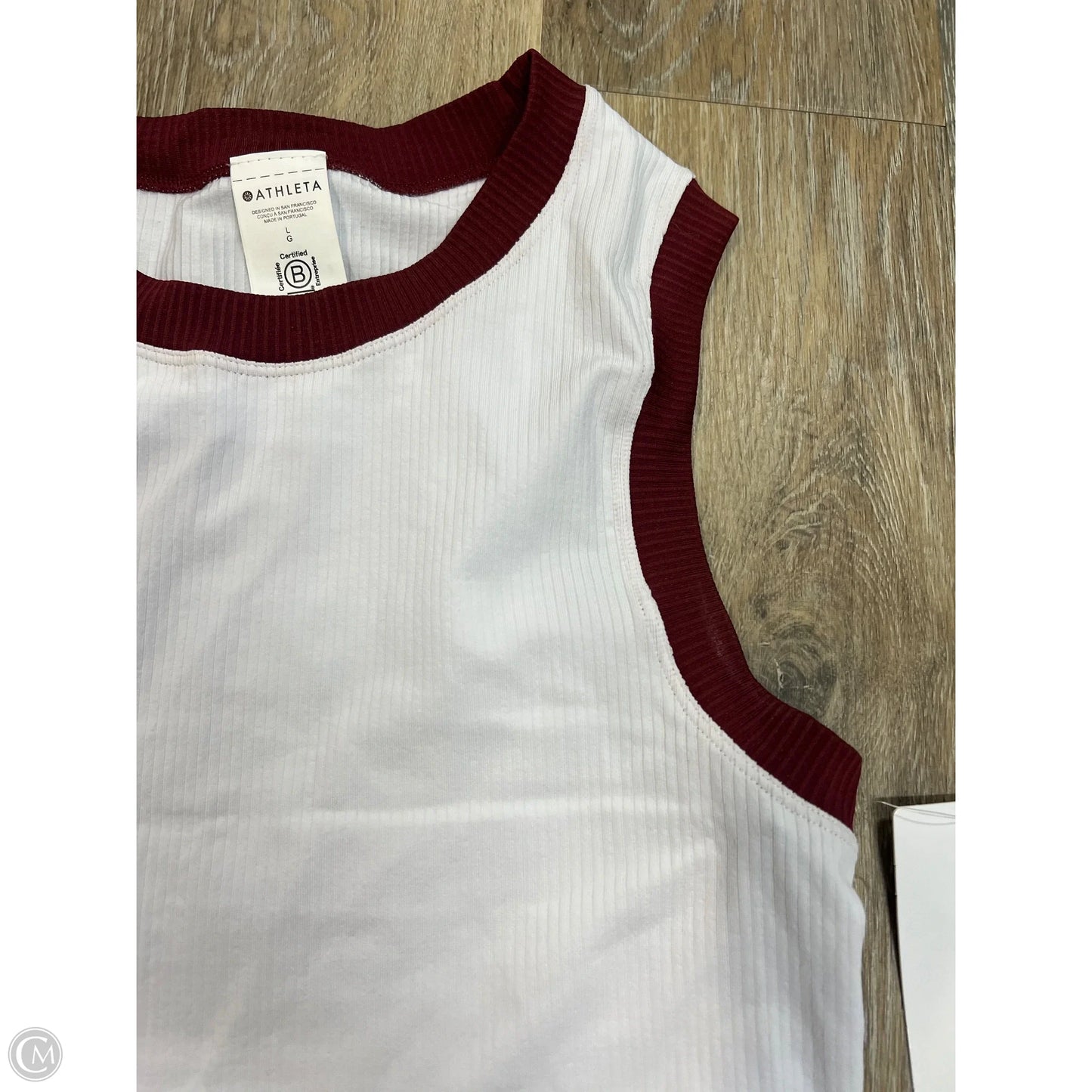 Athletic Tank Top By Athleta In Red & White, Size: L