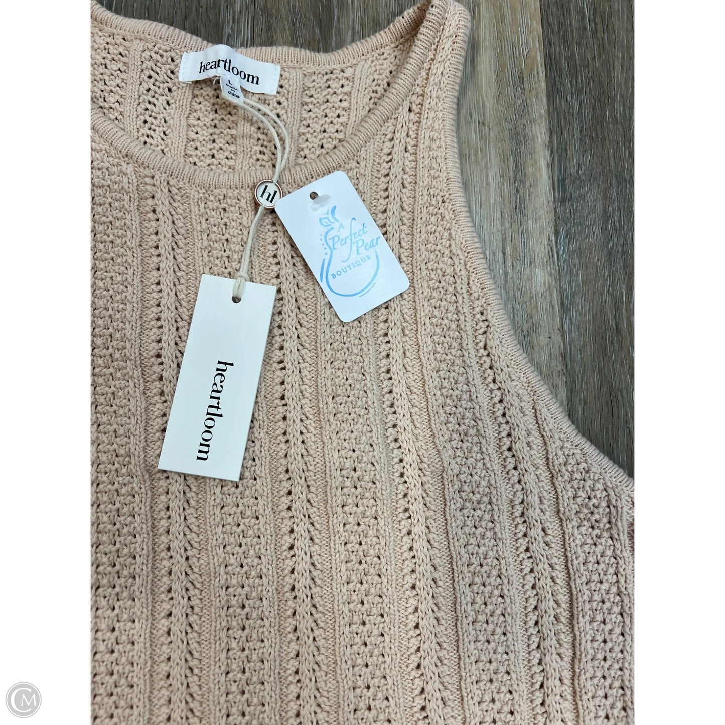 Top Sleeveless By Heartloom In Tan, Size: L