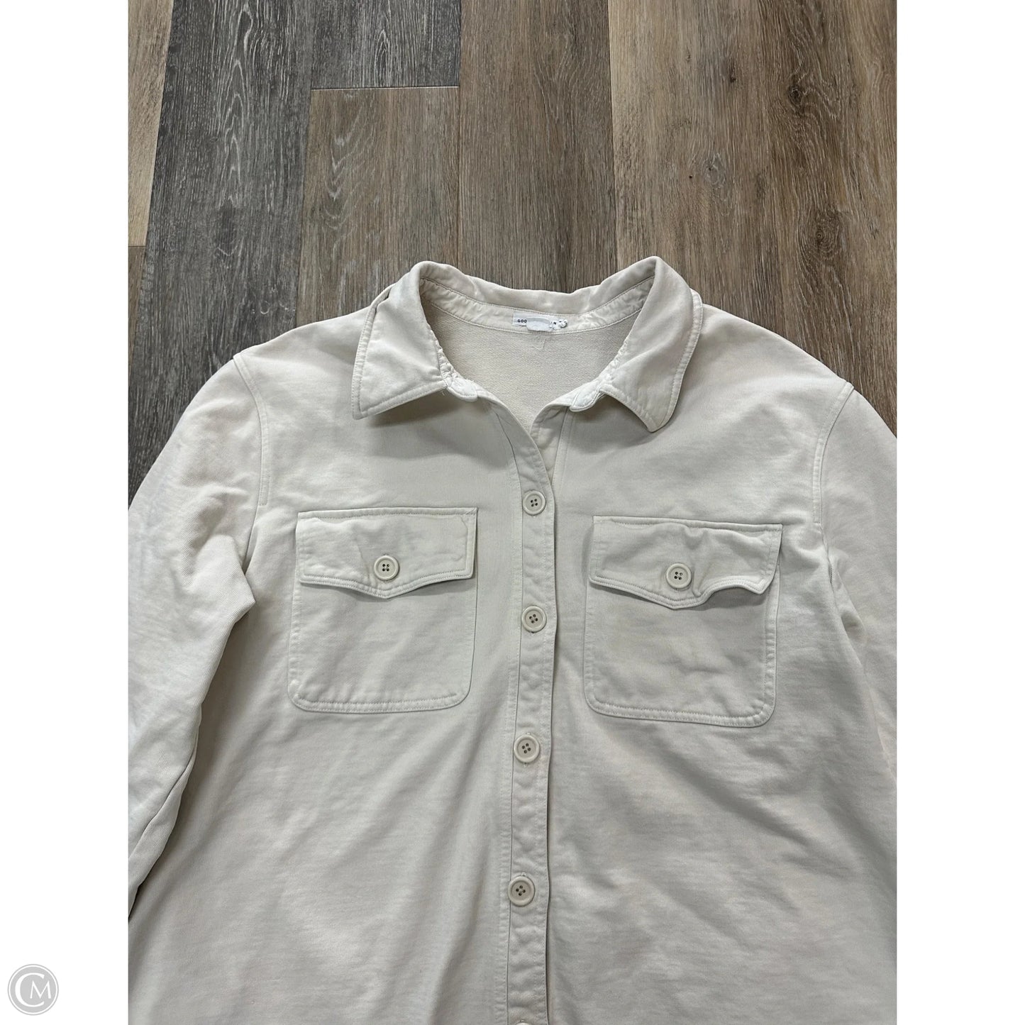 Jacket Shirt By Good American In Cream, Size: 2x