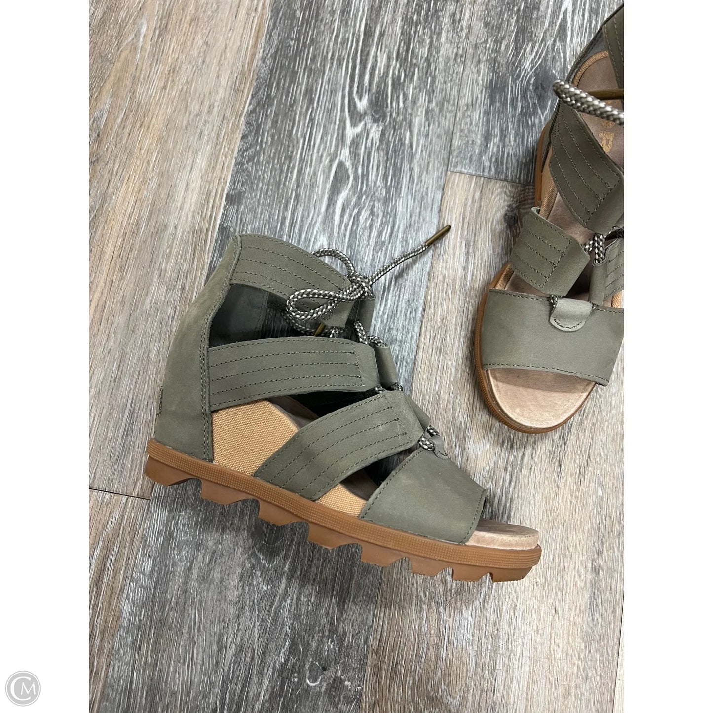 Sandals Heels Wedge By Sorel In Green, Size: 7