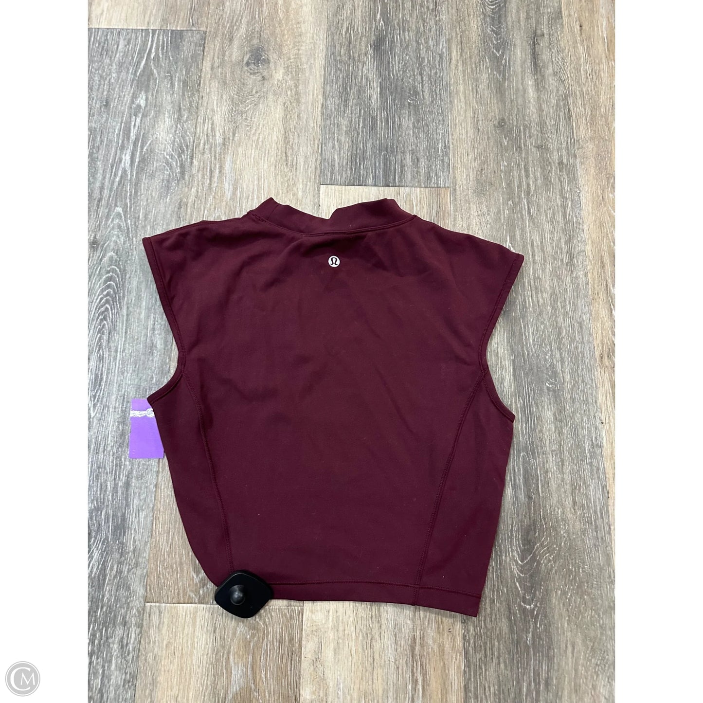 Athletic Top Short Sleeve By Lululemon In Maroon, Size: S