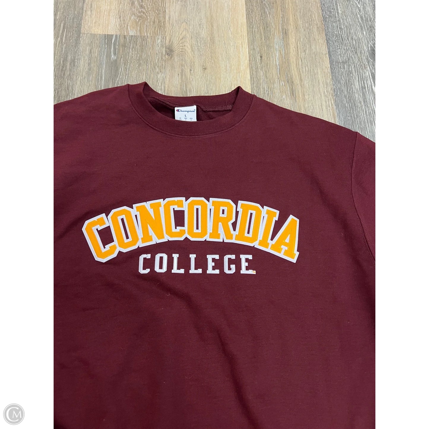 Athletic Sweatshirt Crewneck By Champion In Maroon, Size: L