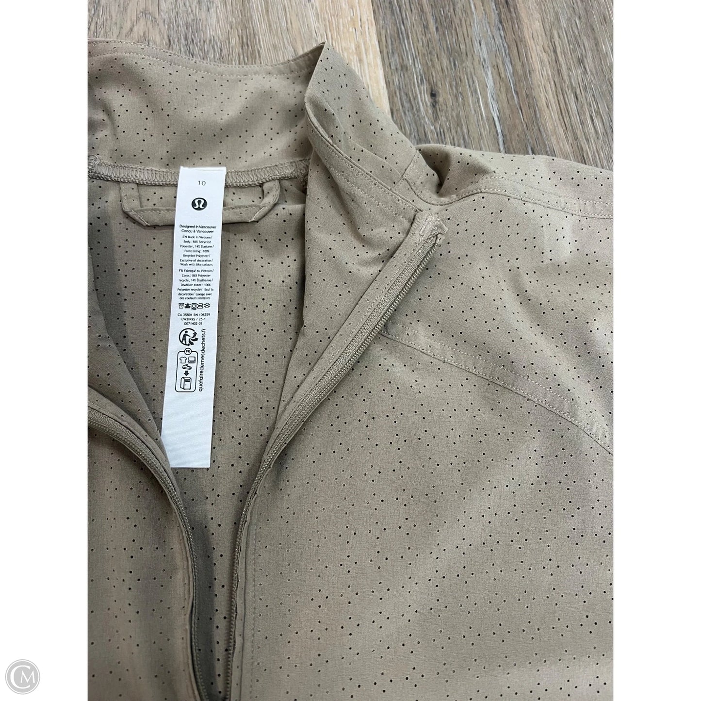 -Athletic Jacket By Lululemon In Tan, Size: 10