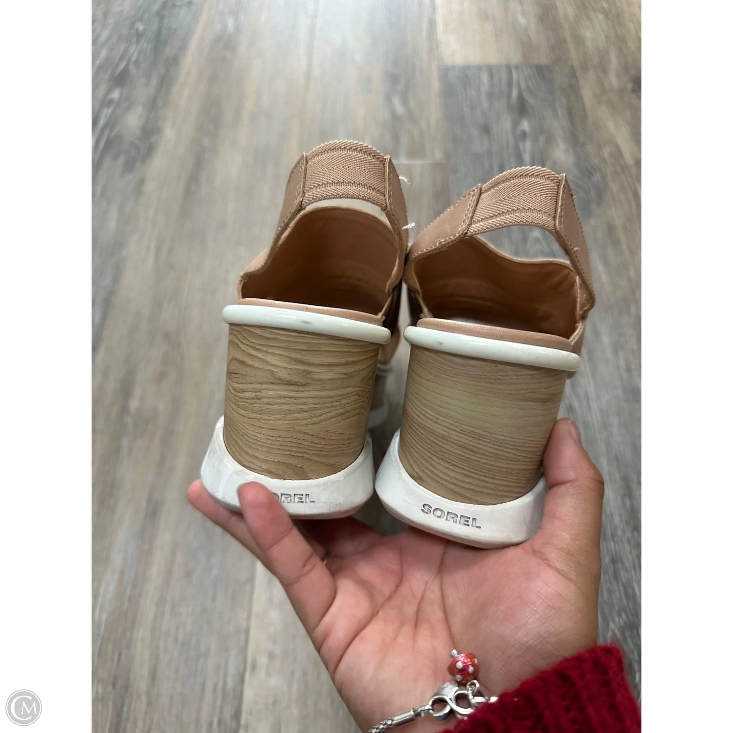 Sandals Heels Wedge By Sorel In Tan, Size: 8