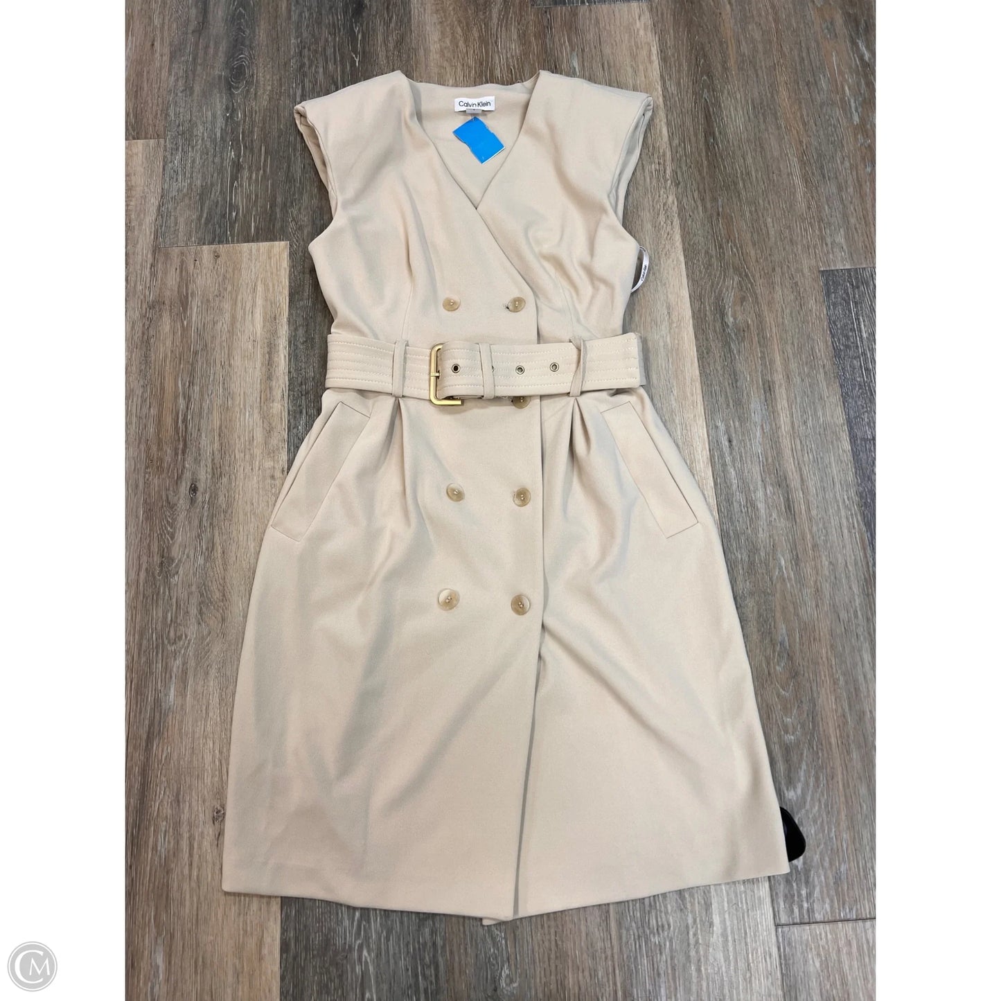 Dress Party Midi By Calvin Klein In Beige, Size: 6