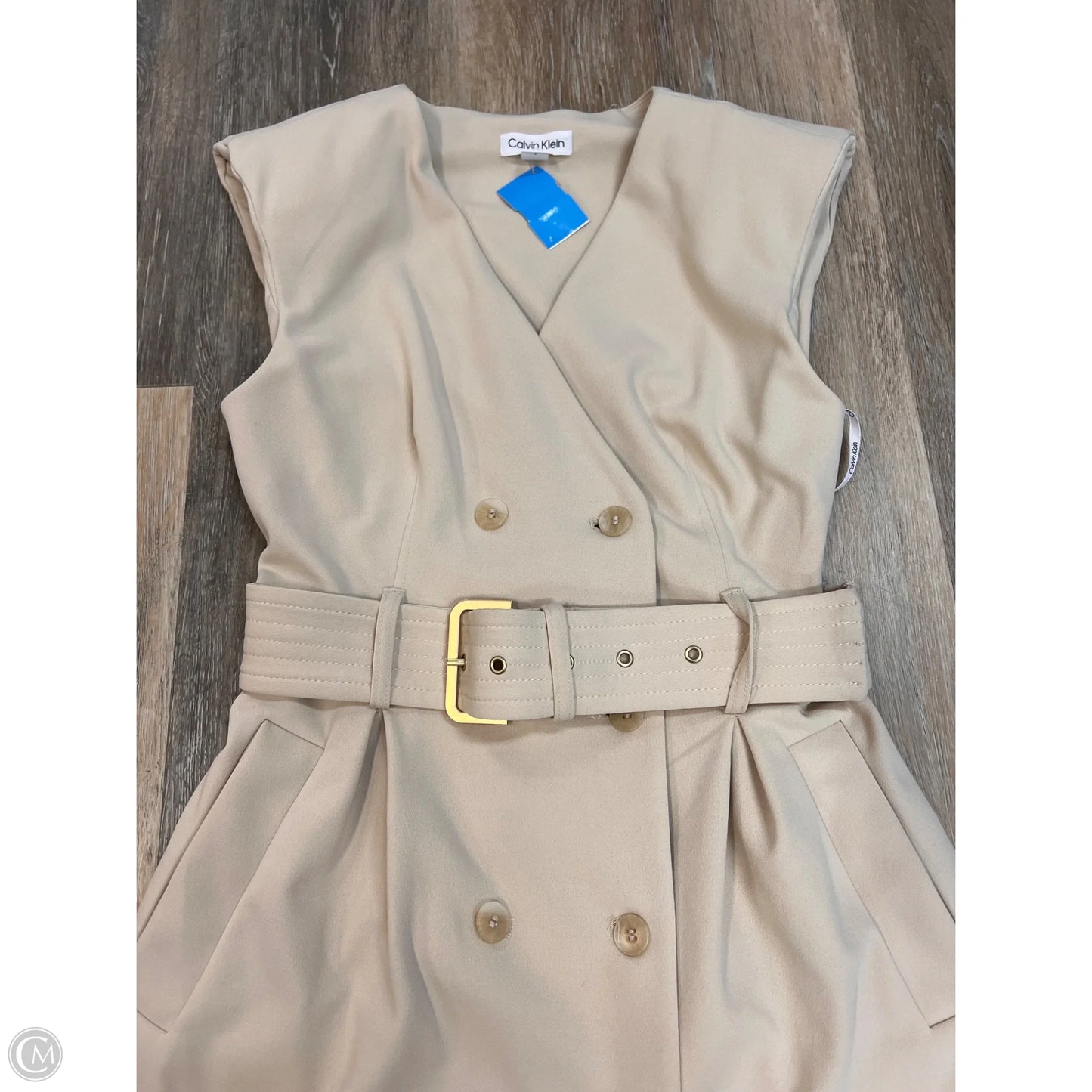Dress Party Midi By Calvin Klein In Beige, Size: 6
