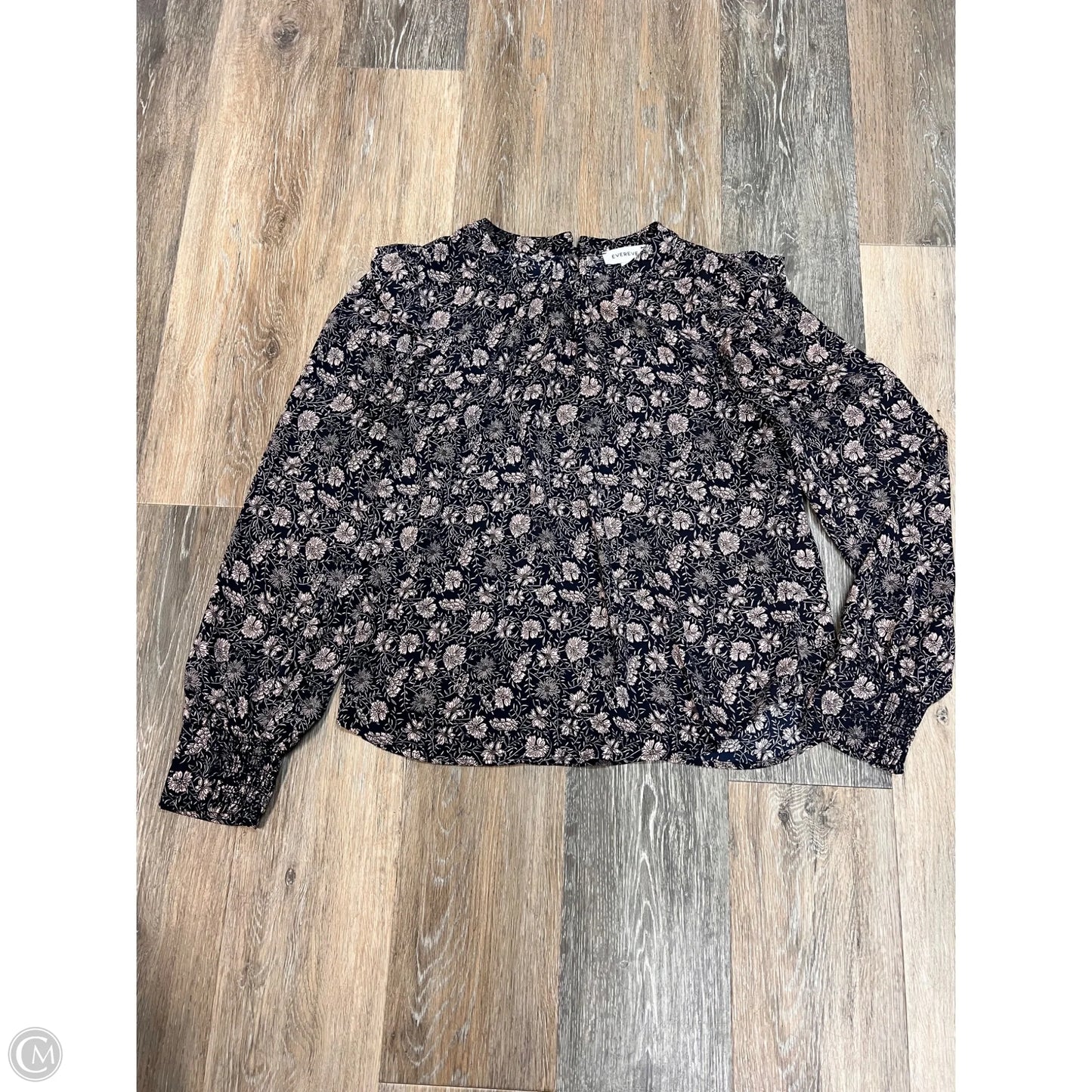 Blouse Long Sleeve By Evereve In Floral Print, Size: S