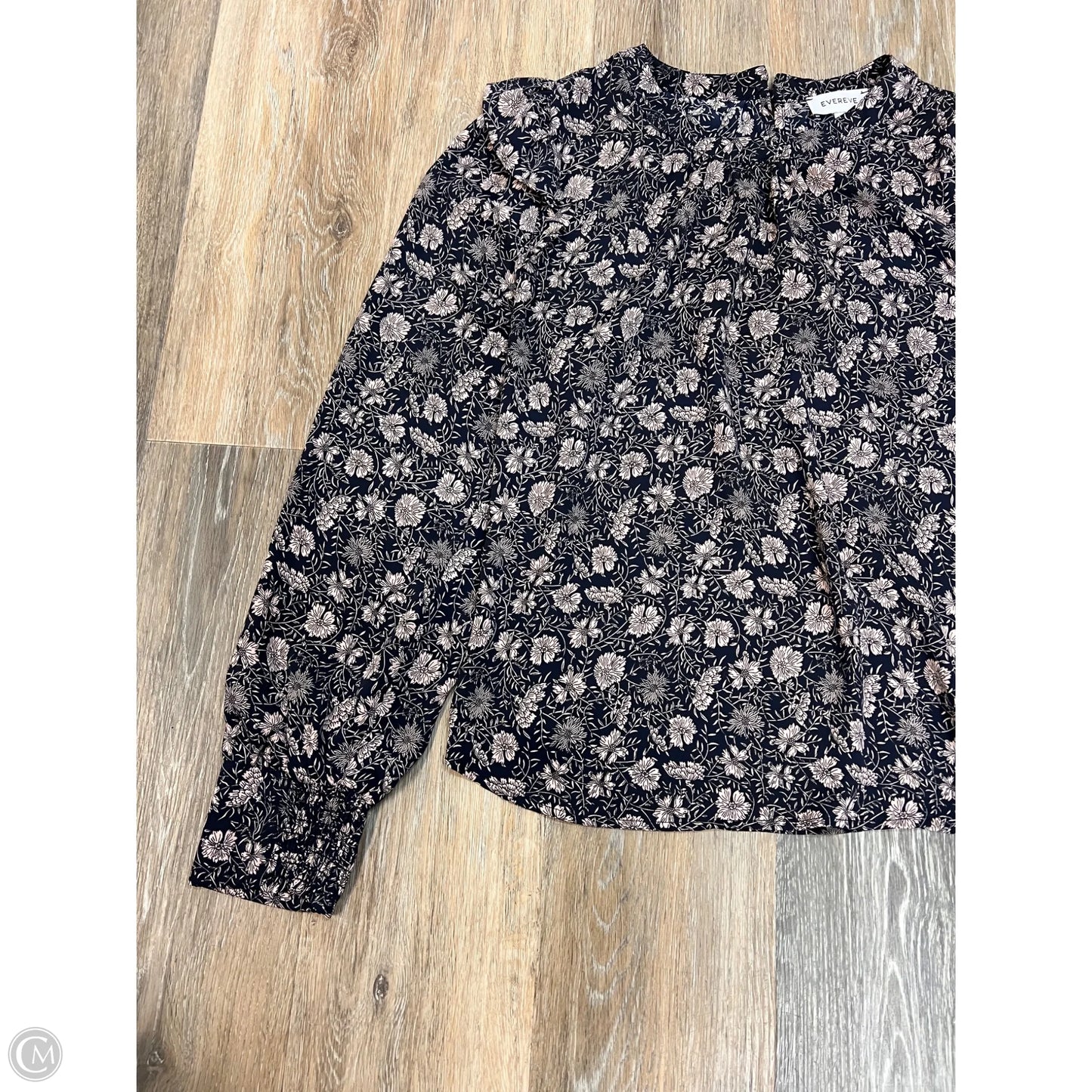 Blouse Long Sleeve By Evereve In Floral Print, Size: S