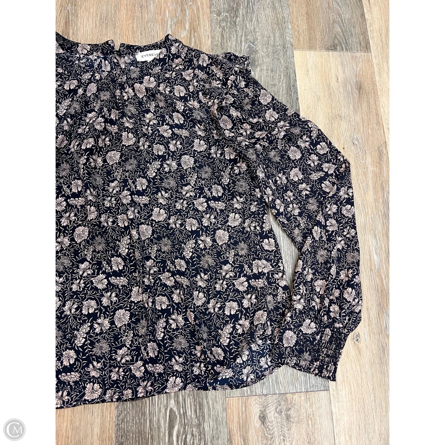 Blouse Long Sleeve By Evereve In Floral Print, Size: S