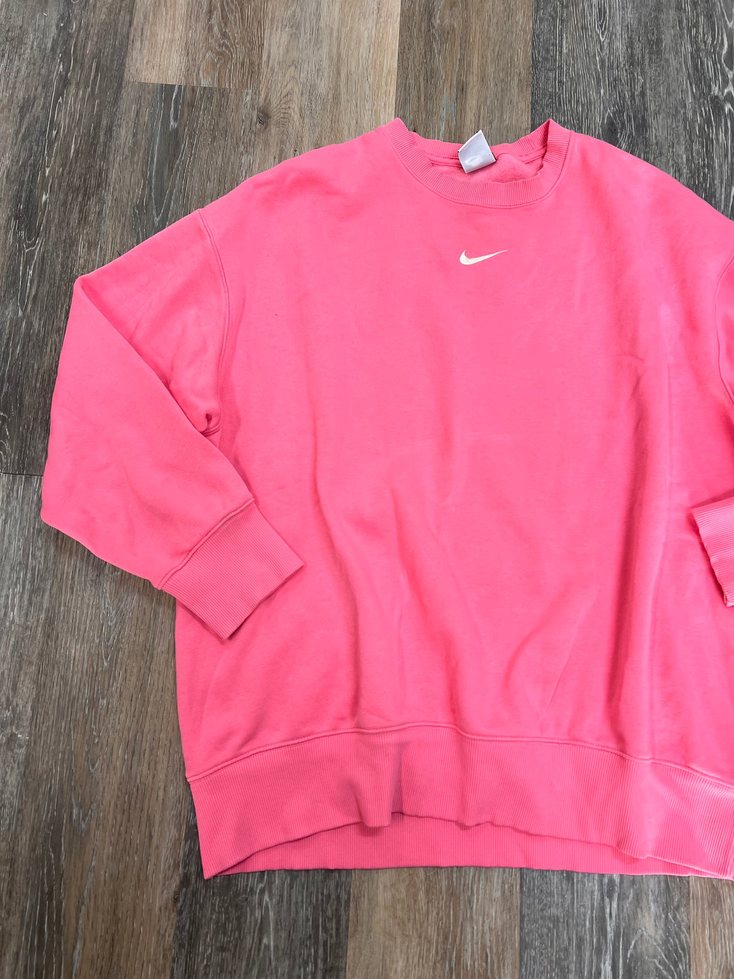 Athletic Sweatshirt Crewneck By Nike Apparel In Pink, Size: L