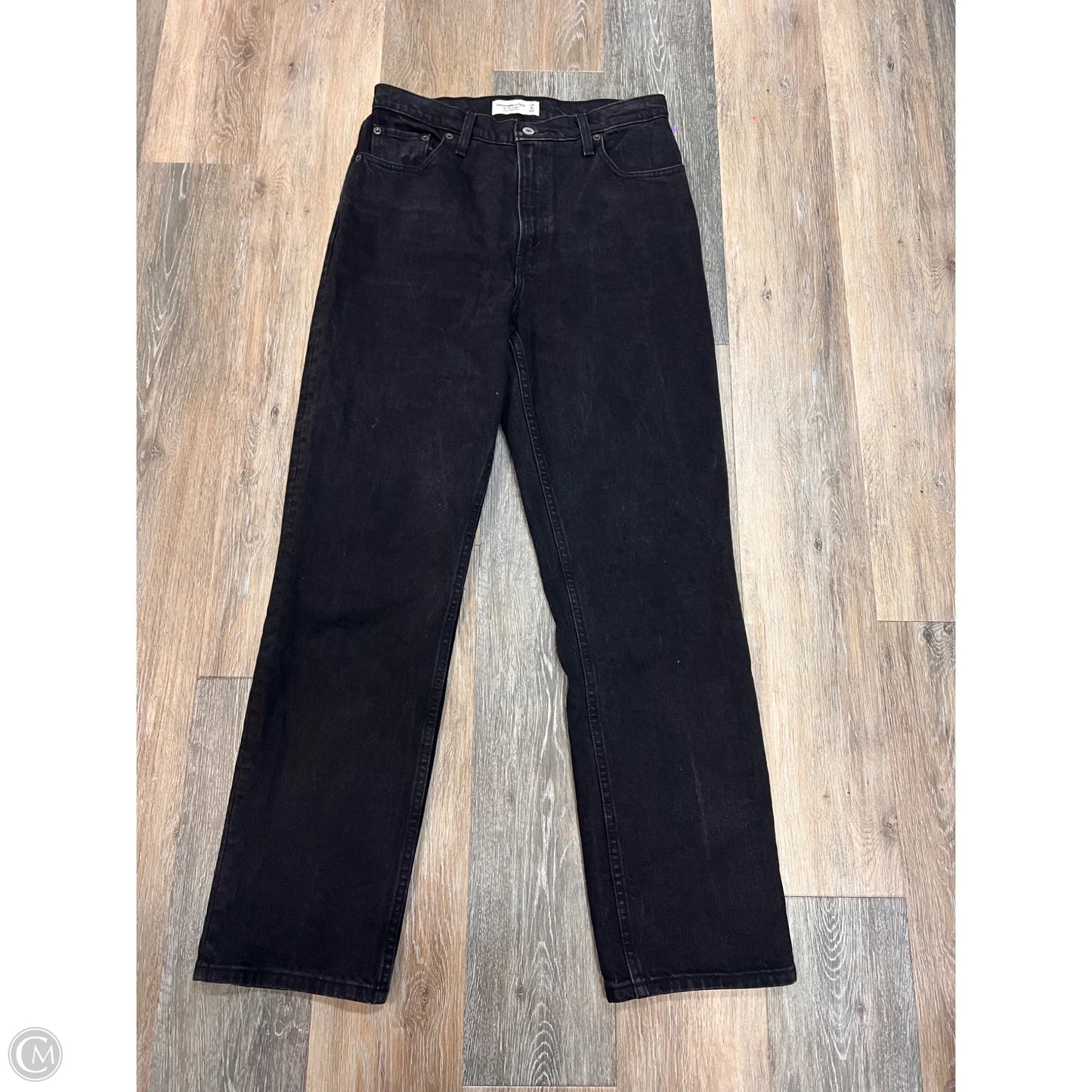 Jeans Straight By Abercrombie And Fitch In Black Denim, Size: 8/29