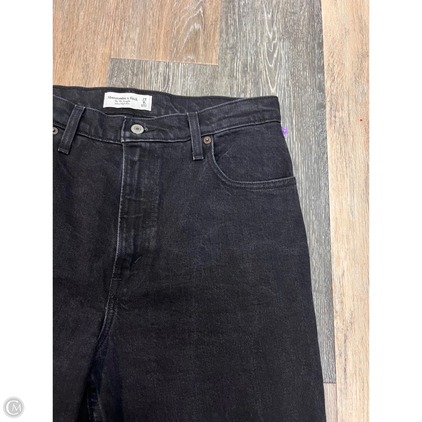 Jeans Straight By Abercrombie And Fitch In Black Denim, Size: 8/29