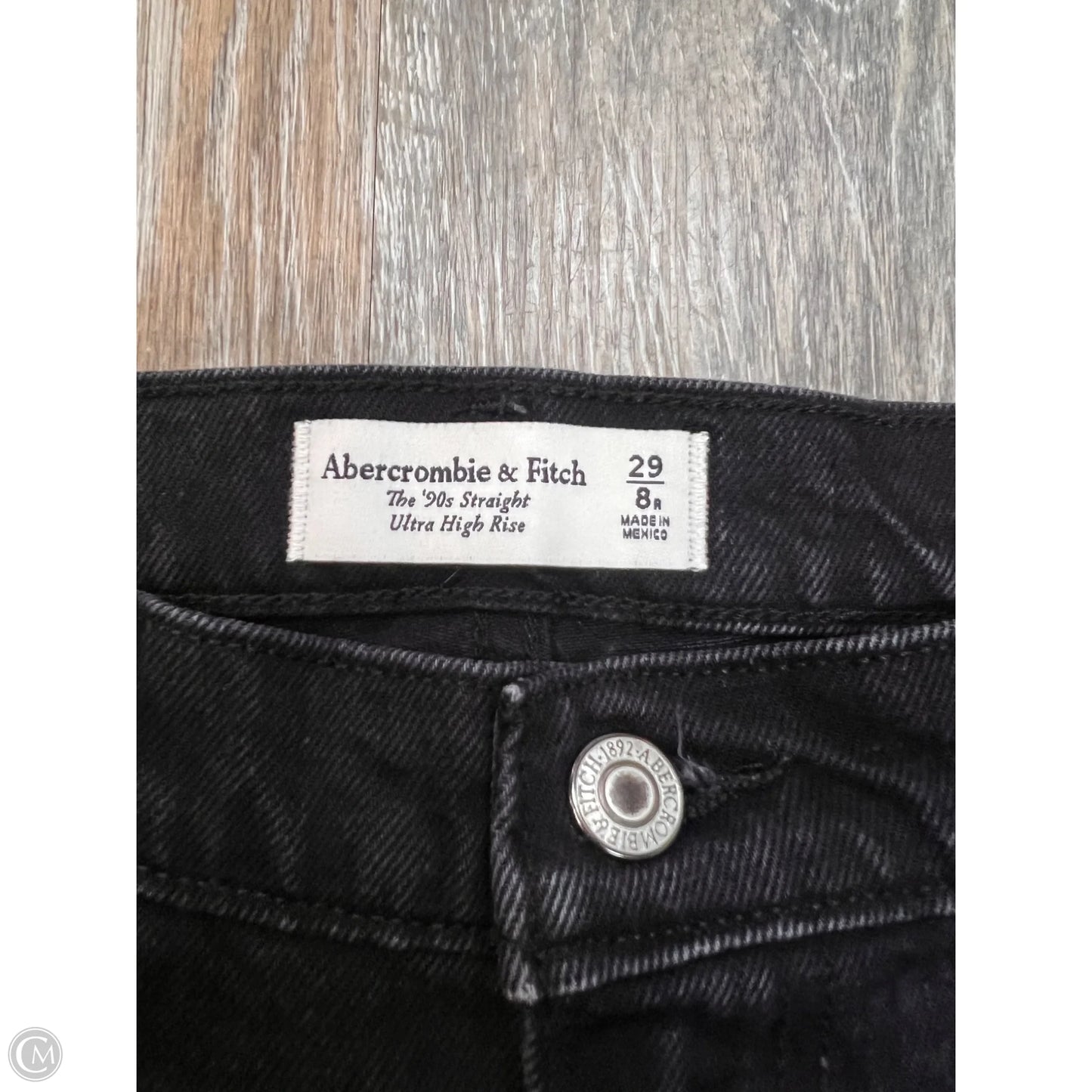 Jeans Straight By Abercrombie And Fitch In Black Denim, Size: 8/29