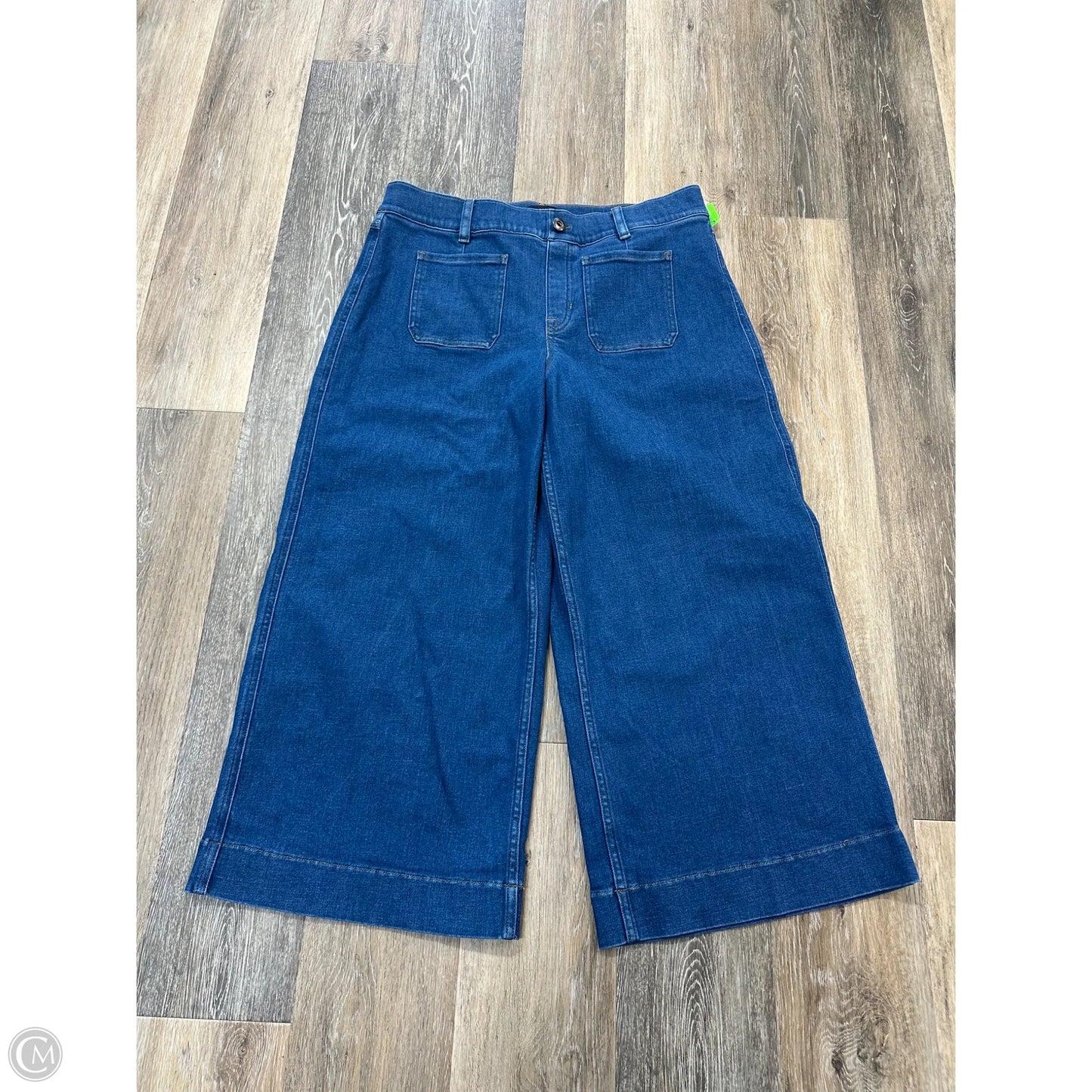 Jeans Cropped By Spanx In Blue Denim, Size: Xl