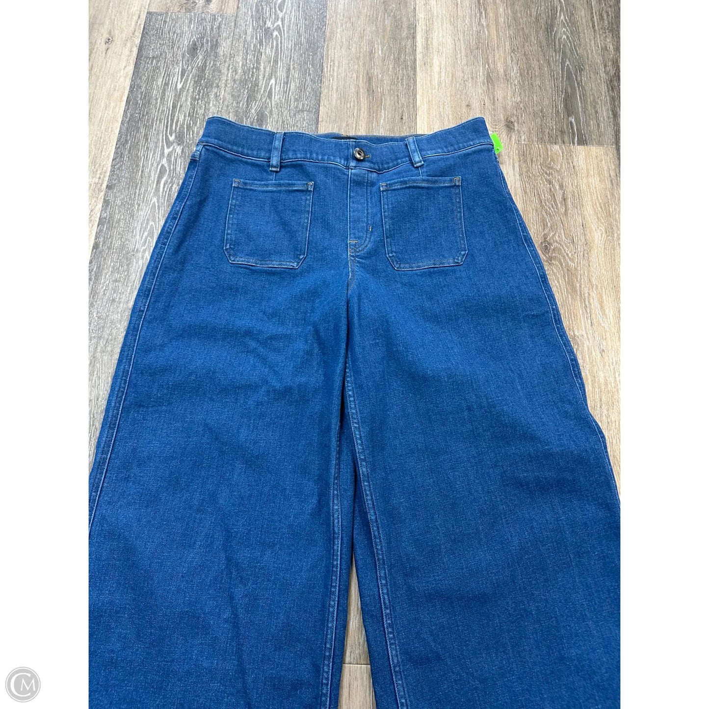 Jeans Cropped By Spanx In Blue Denim, Size: Xl