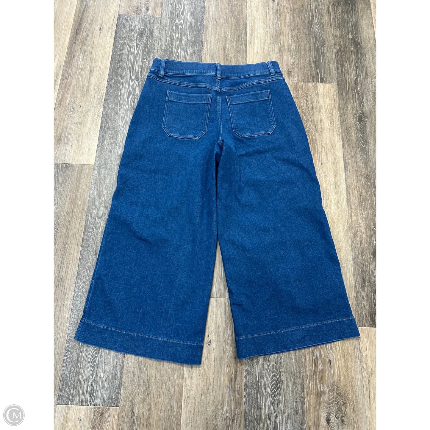 Jeans Cropped By Spanx In Blue Denim, Size: Xl