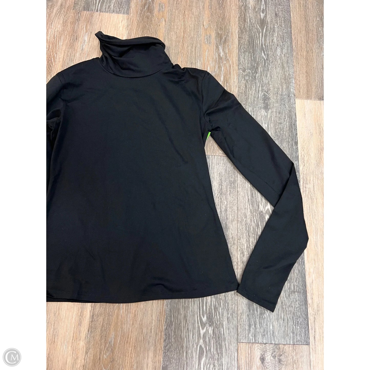 Athletic Top Long Sleeve Collar By Alo In Black, Size: M