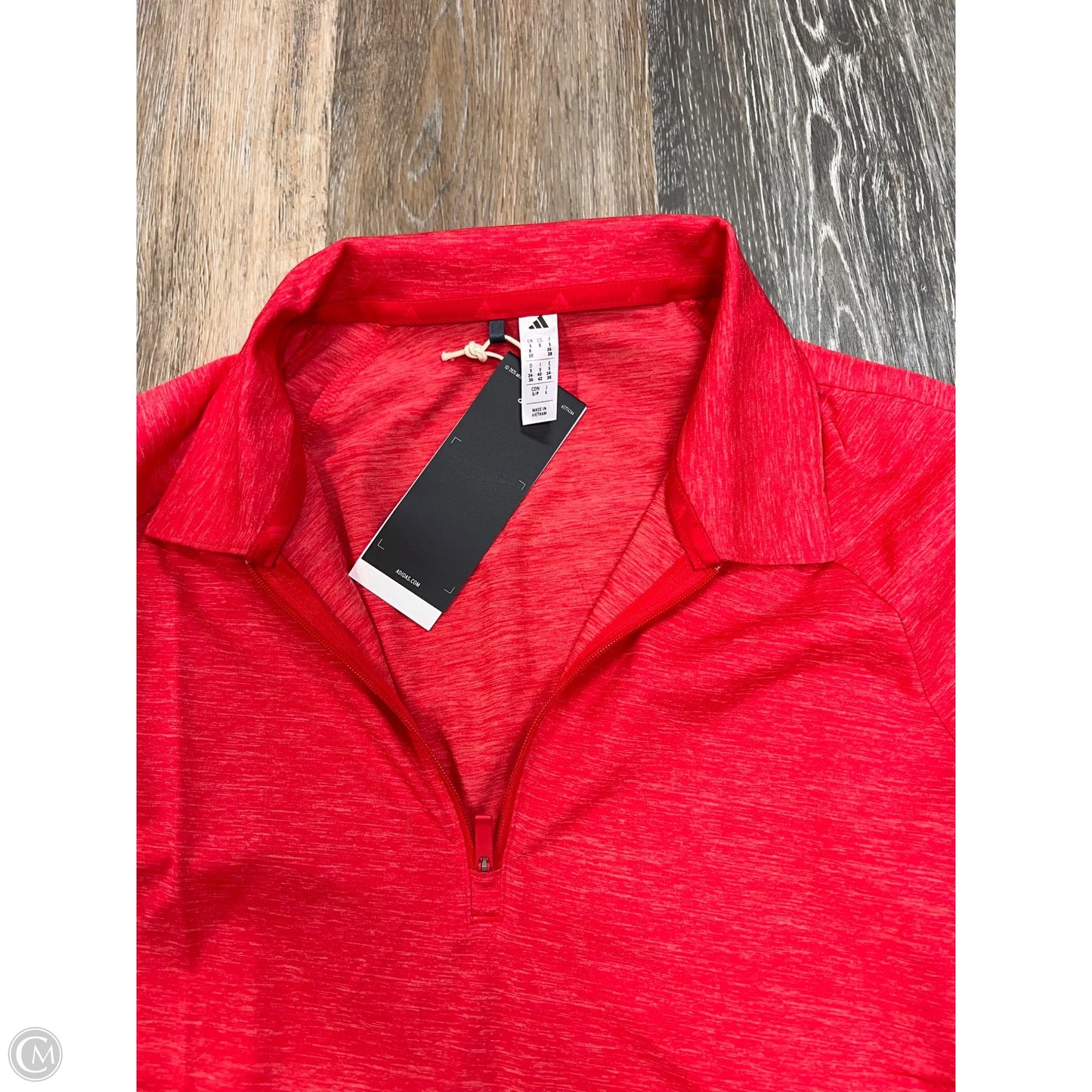 Athletic Top Short Sleeve By Adidas In Red, Size: L