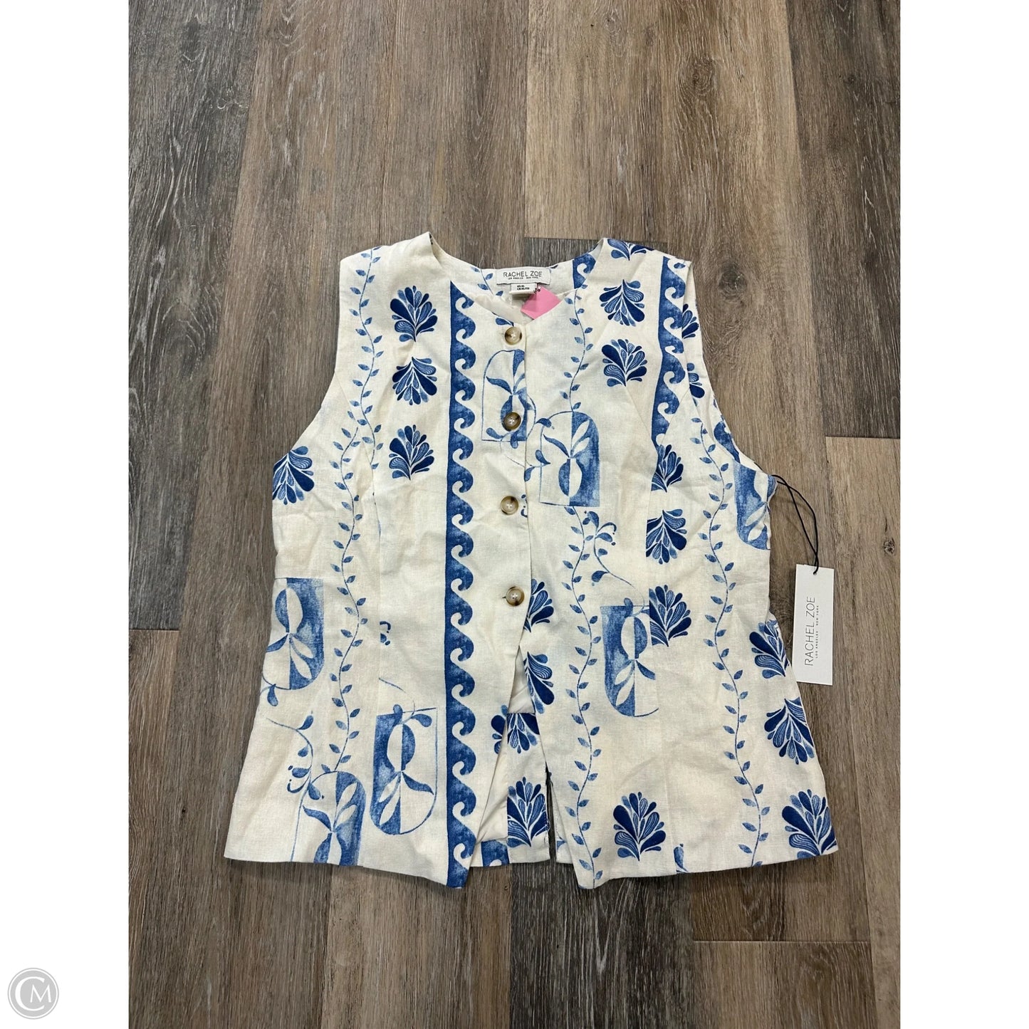 Vest Other By Rachel Zoe In Blue & White, Size: Xl