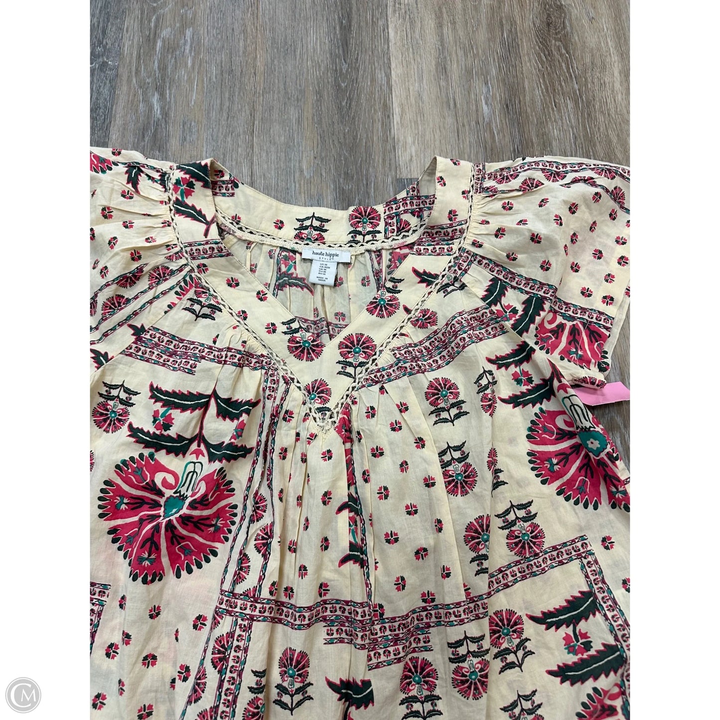 Blouse Short Sleeve By Haute Hippie In Floral Print, Size: M
